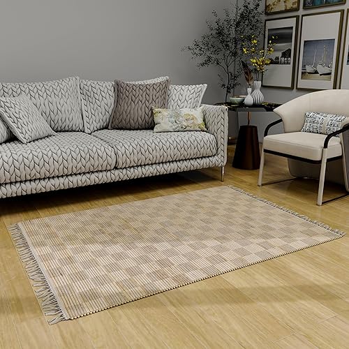 Miniatura 6 de Eco Crave Alfombra natural de yute de 4 x 6 pies, alfombra tejida a mano para salas de estar, cocina, dormitorio y comedores, decoración del hogar