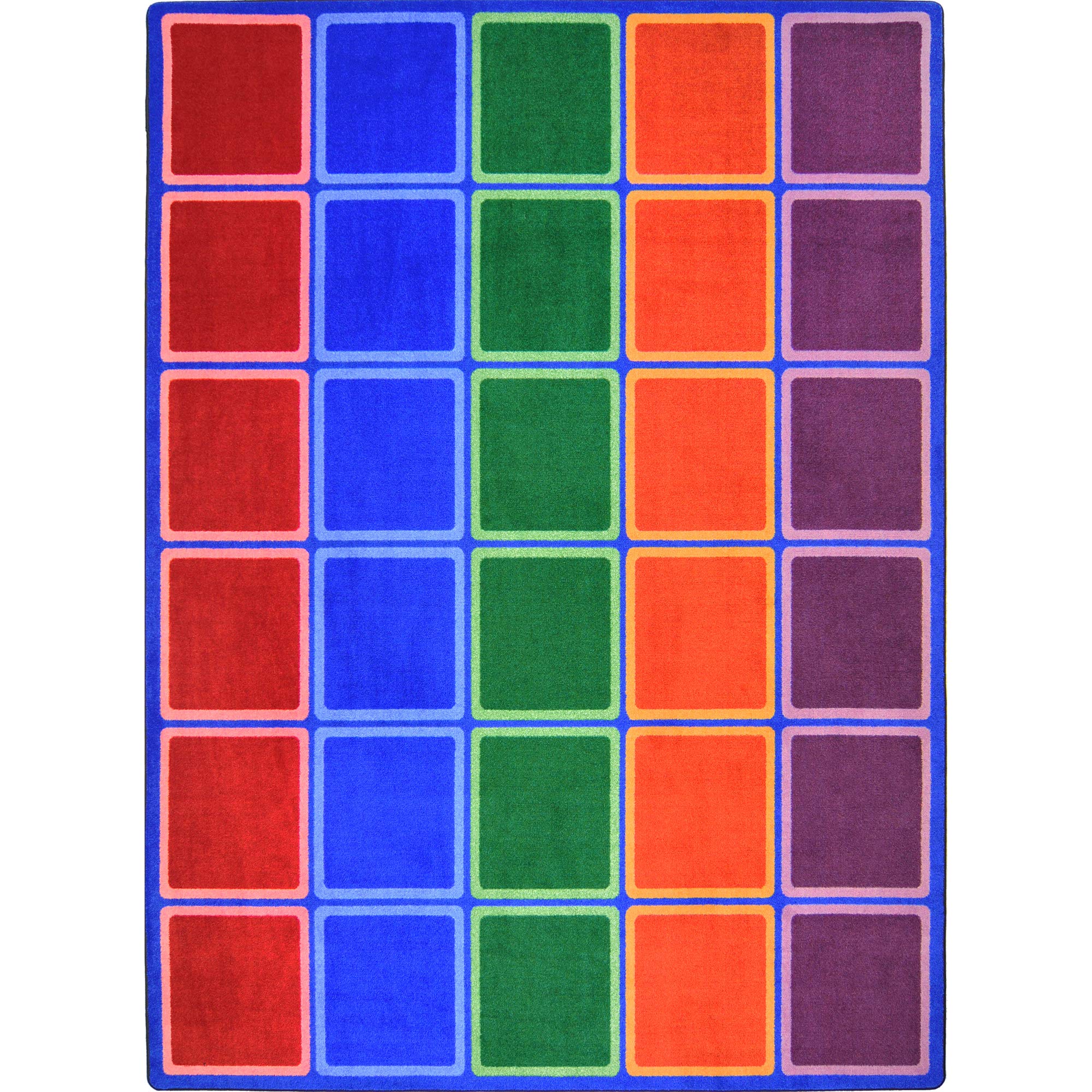 Joy Carpets Blocks Abound Area Rug in Color Primary, 7'8" x 10'9"