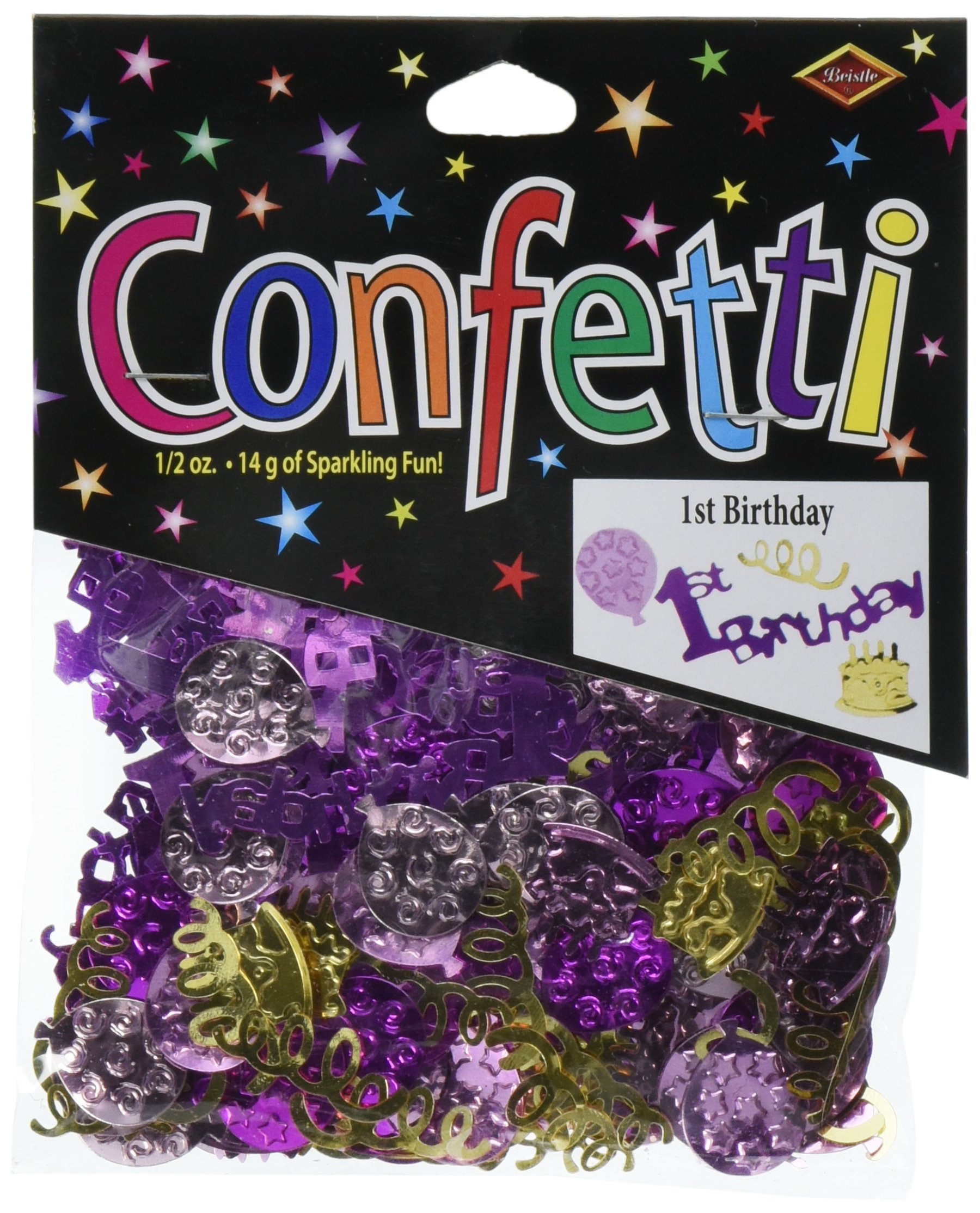 Confettis table anniversaire 1 an fille deco fete premier anniversaire bebe