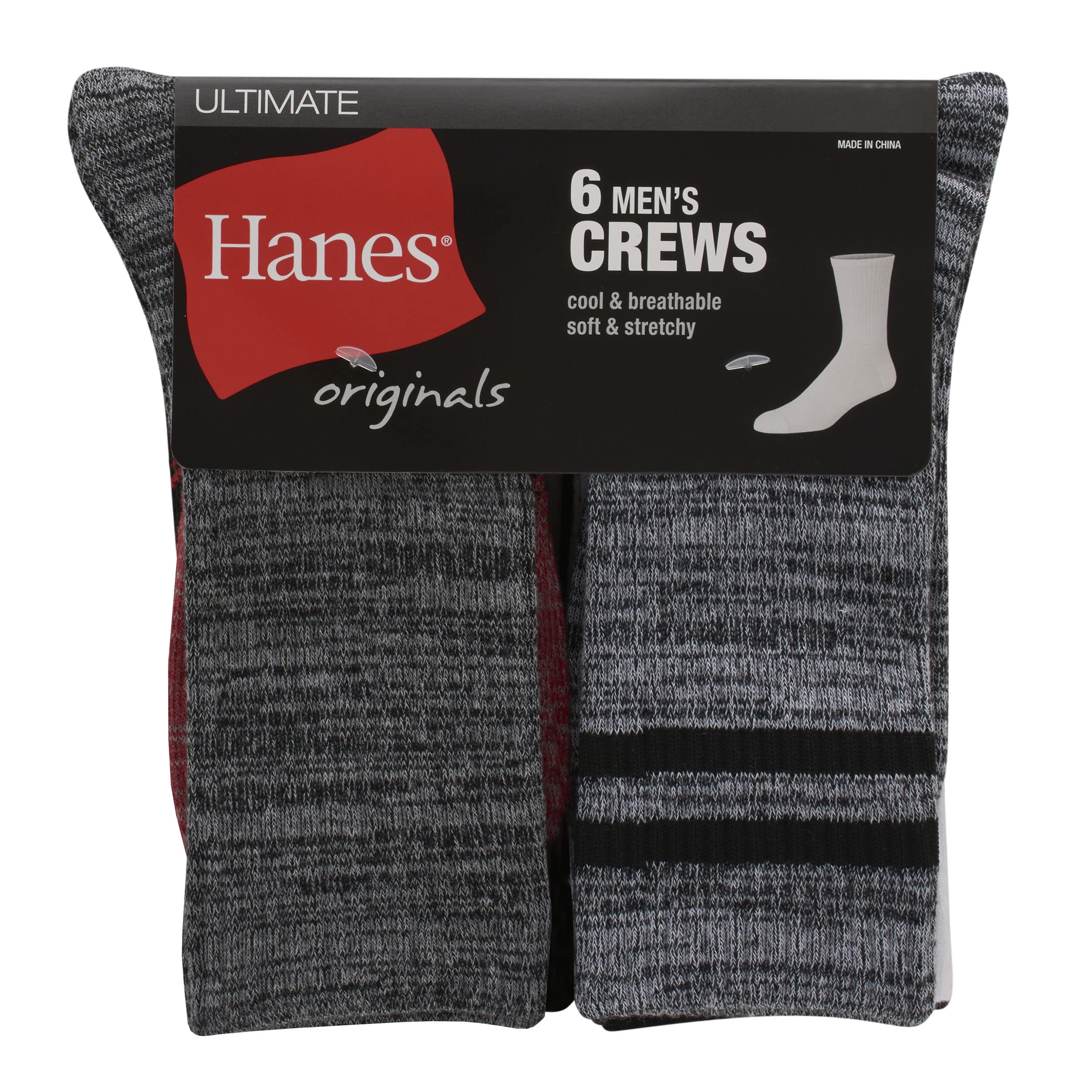 Hanes Ultimate Originals Crew Calcetines invisibles tobilleros de hombre