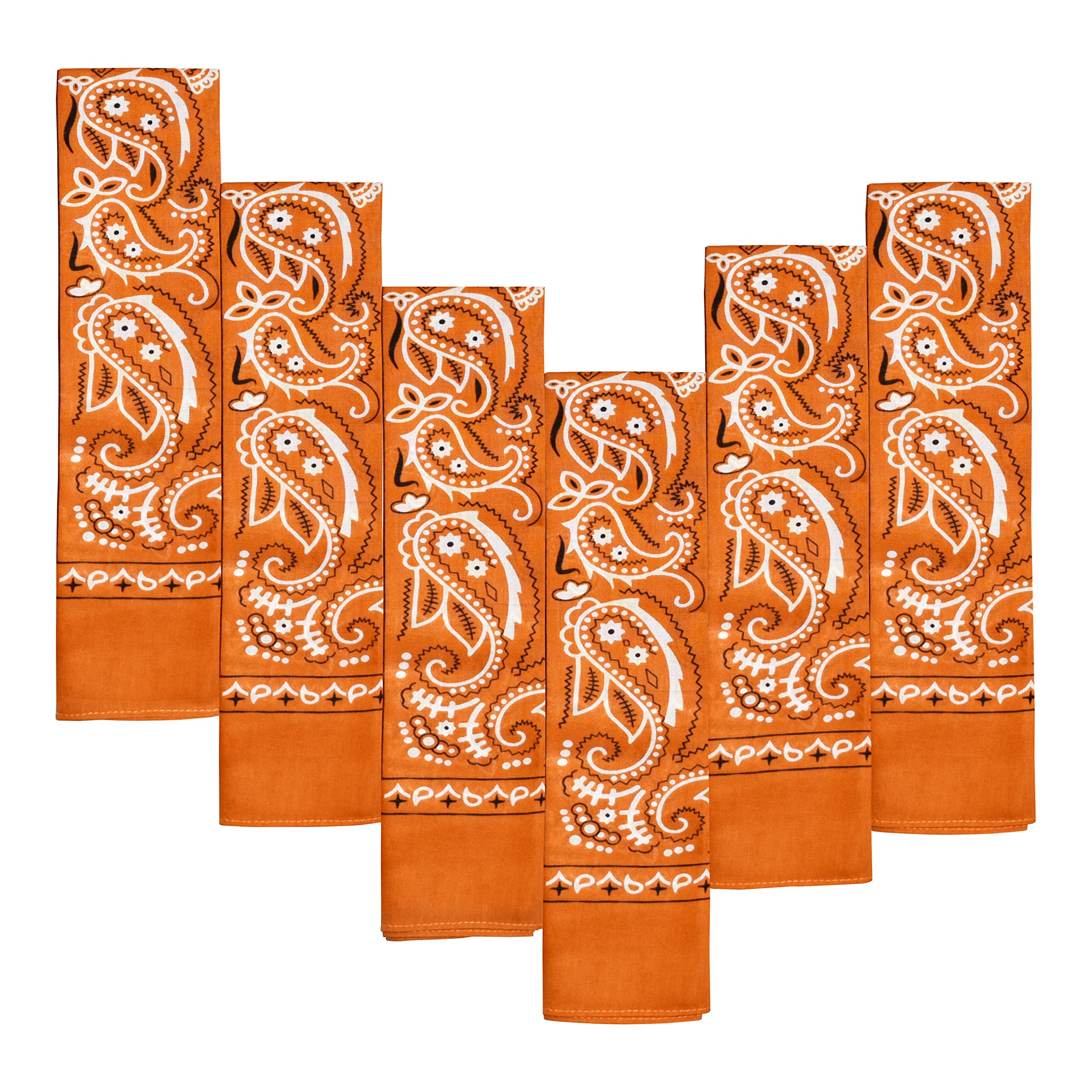 Every-ville Cotton Bandana Handkerchief for Men &amp; Women, 6 Pack