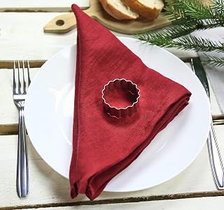 Linen Napkin Set, Napkin sets 4/6/8/10, Handmade stone washed linen napkins, Table linens, Christmas napkin set, Red linen nakin set