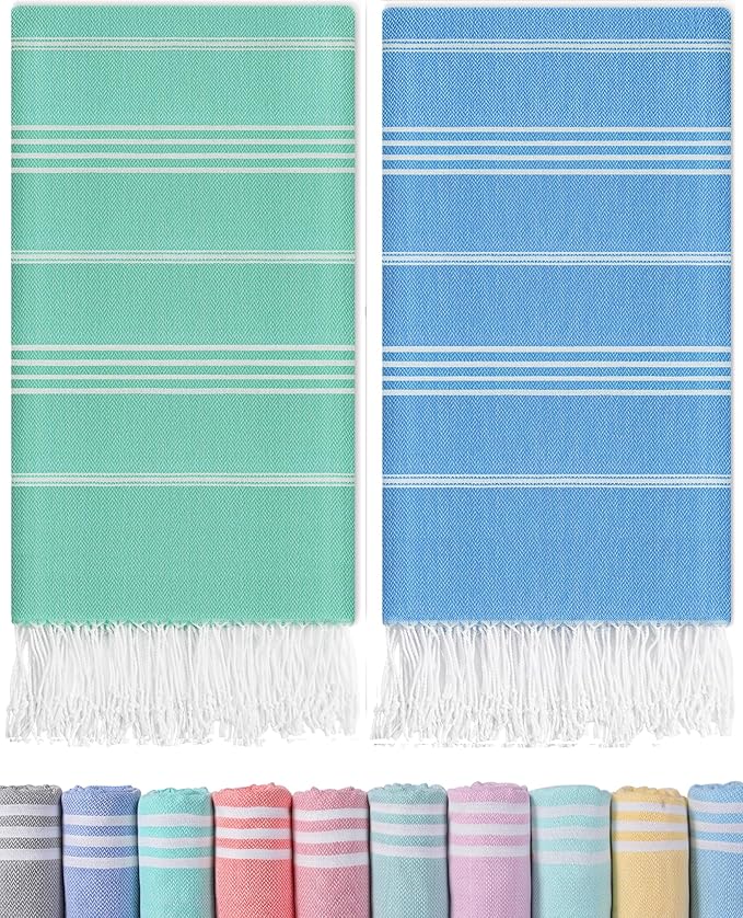 2 Packs Turkish Beach Towels Pool Towel Beach Mat Sauna Blanket Fast Drying Sand Proof Cute Aesthetic Travel Trip XXL Big Wet Cool Beaxh Towell Besch Tows Inside Bundle Couple Cat Each towela