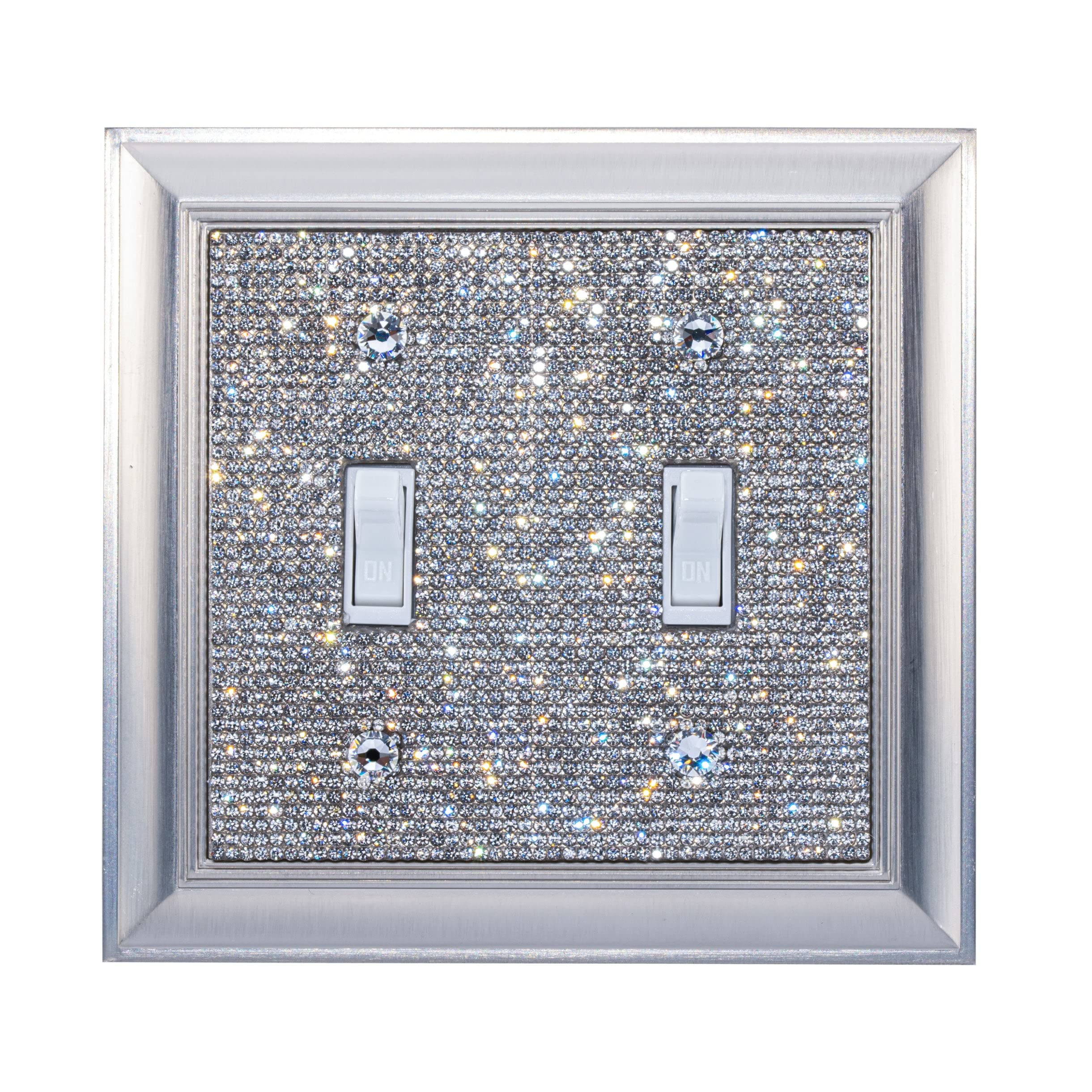 Shiny Silvery Rhinestones Wall Plates Light Switch Cover Duplex Switch Cover, 1