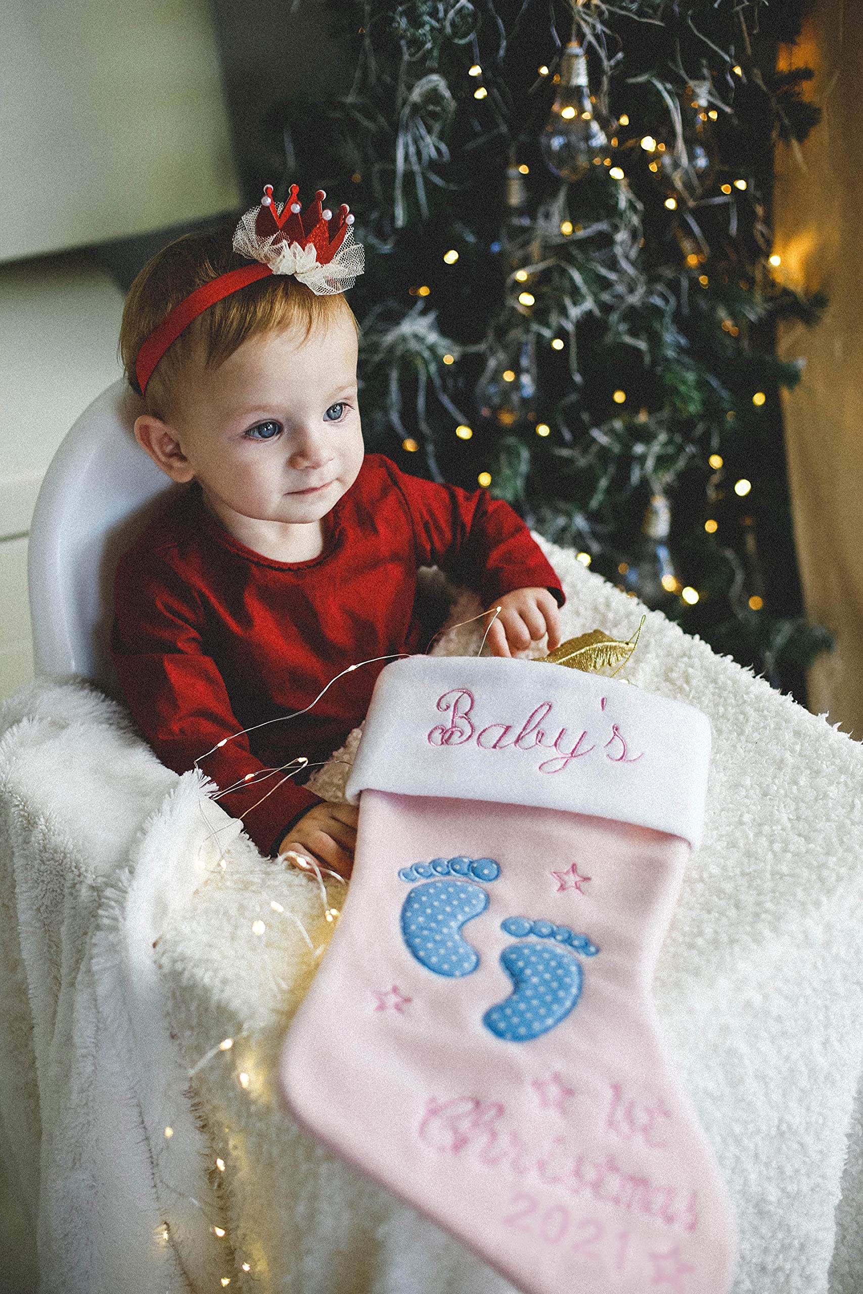 Heart's Sign My First Christmas Stocking 2025 With Photo