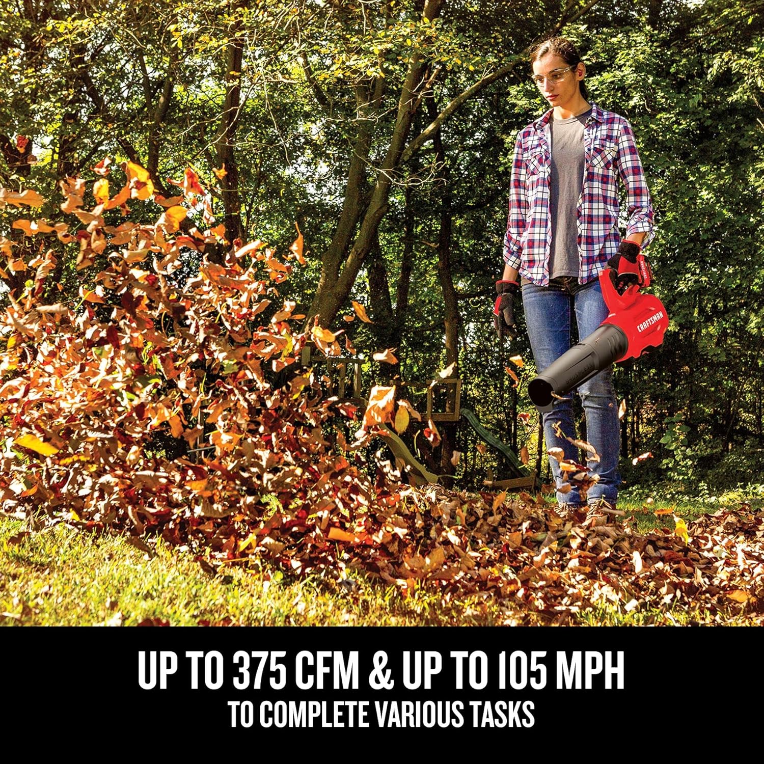 CRAFTSMAN 20V MAX Cordless Leaf Blower, Battery & Charger Included (CMCBL720M1) Red