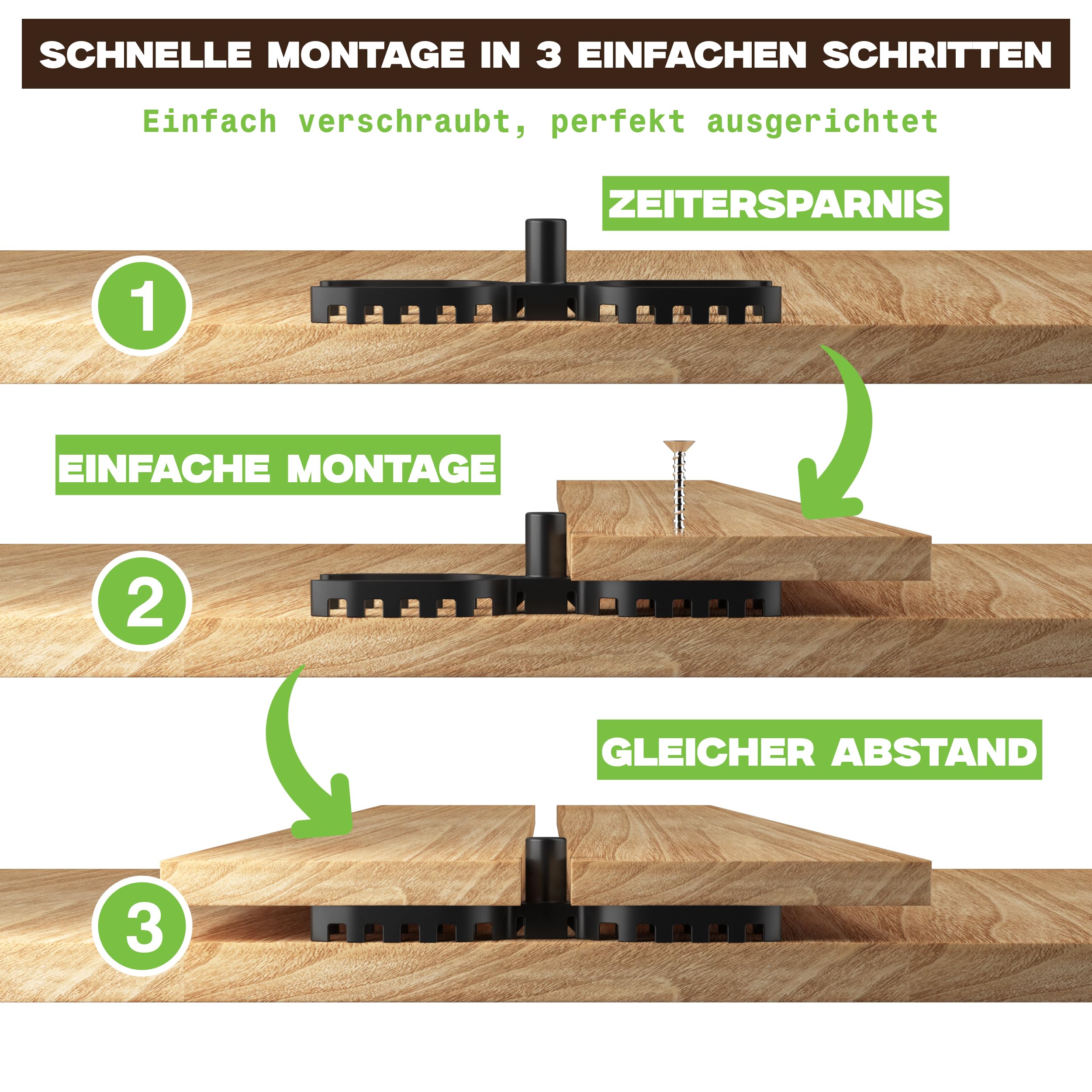 200 Stück 7mm - Abstandhalter für Terrassendielen – Terrassenbau Distanzhalter für gleichmäßige Fugen & Hinterlüftung – Kunststoff-Distanzstück für Holzterrassen & WPC –Made in Germany