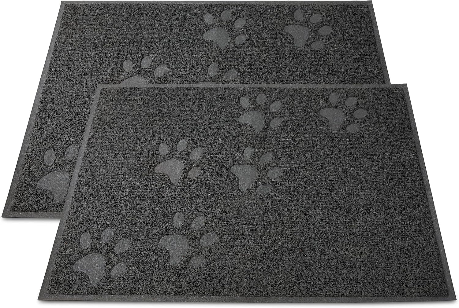 Andalus Small Cat Litter Mat, Pack of 2 - Waterproof, Non-Slip & Easy to Clean Cat Litter Box Mat for Extra Efficient Pet Litter-Trapping, Grey (15.75” X 11.75”)