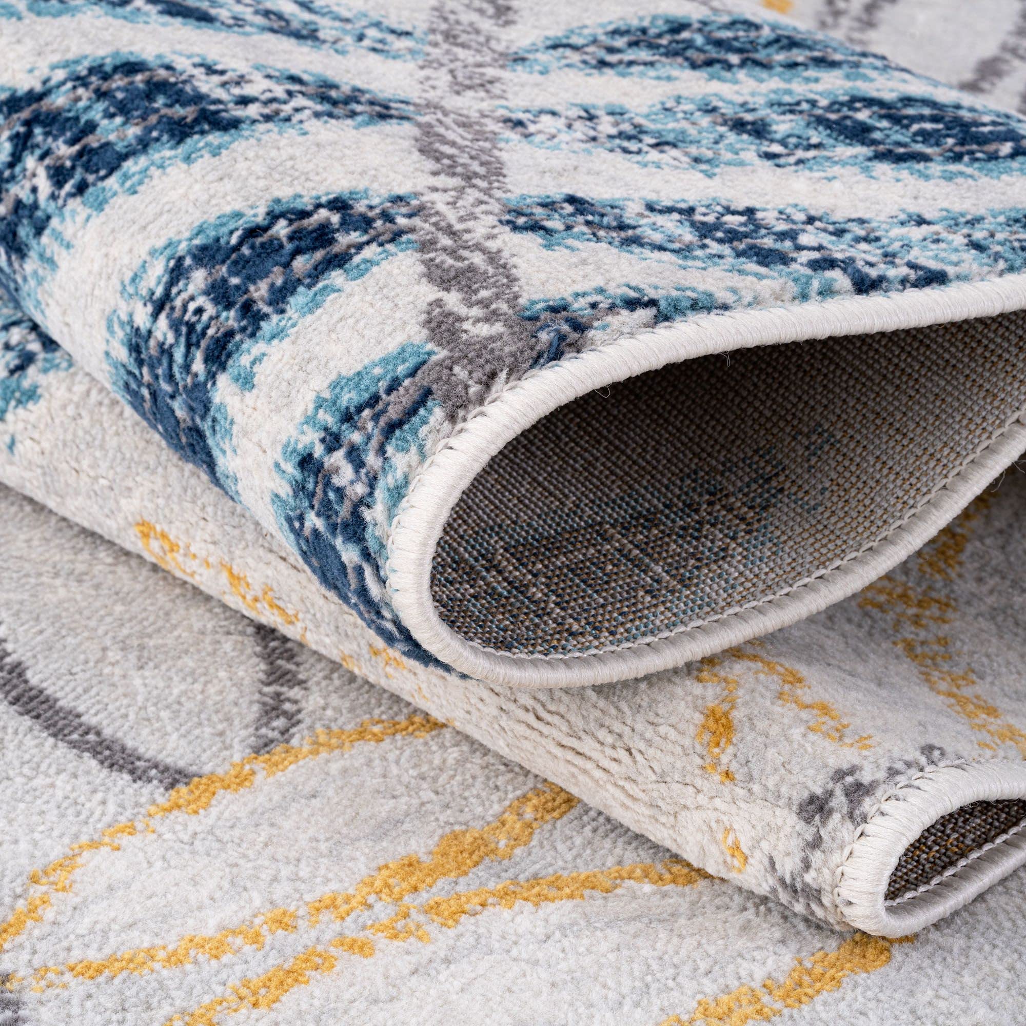 THE RUGS Multicoloured Leaves Oriental Rug for Living Room Bedroom, Medium 120x170 cm, Floral Design - Image 4