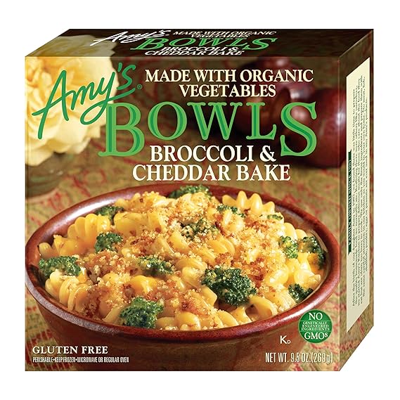 Amazon.com: Amy's Frozen Meals, Pasta Bowl, Broccoli and Cheddar Cheese ...