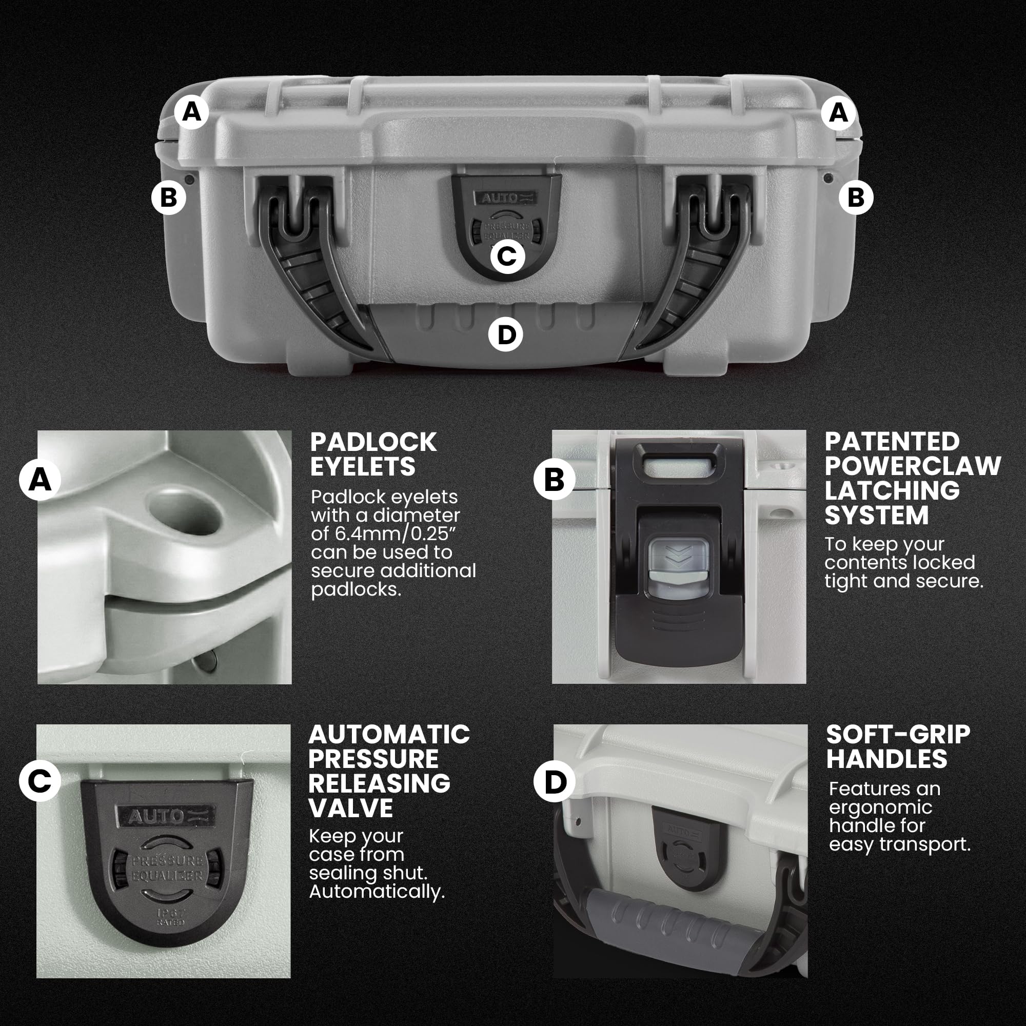 Nanuk 903 Wasserdichter Hartschalenkoffer Mit Plüschschaumeinlage - Silber