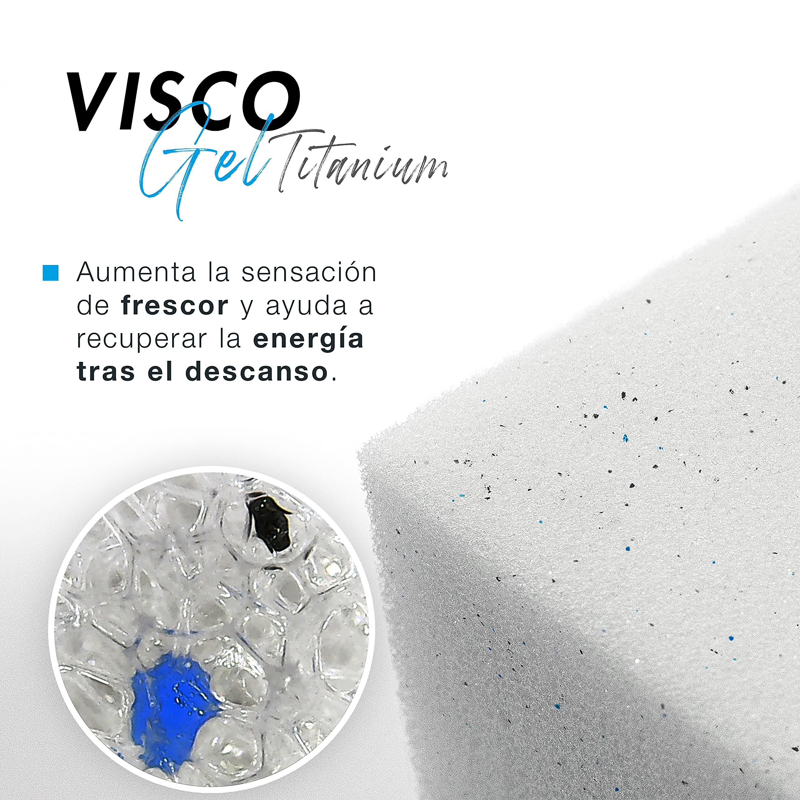 Kuo Dream - Colchón MEMORY CELL PLUS, ViscoGel Titanium con refuerzo lumbar, 80 x 190 cm