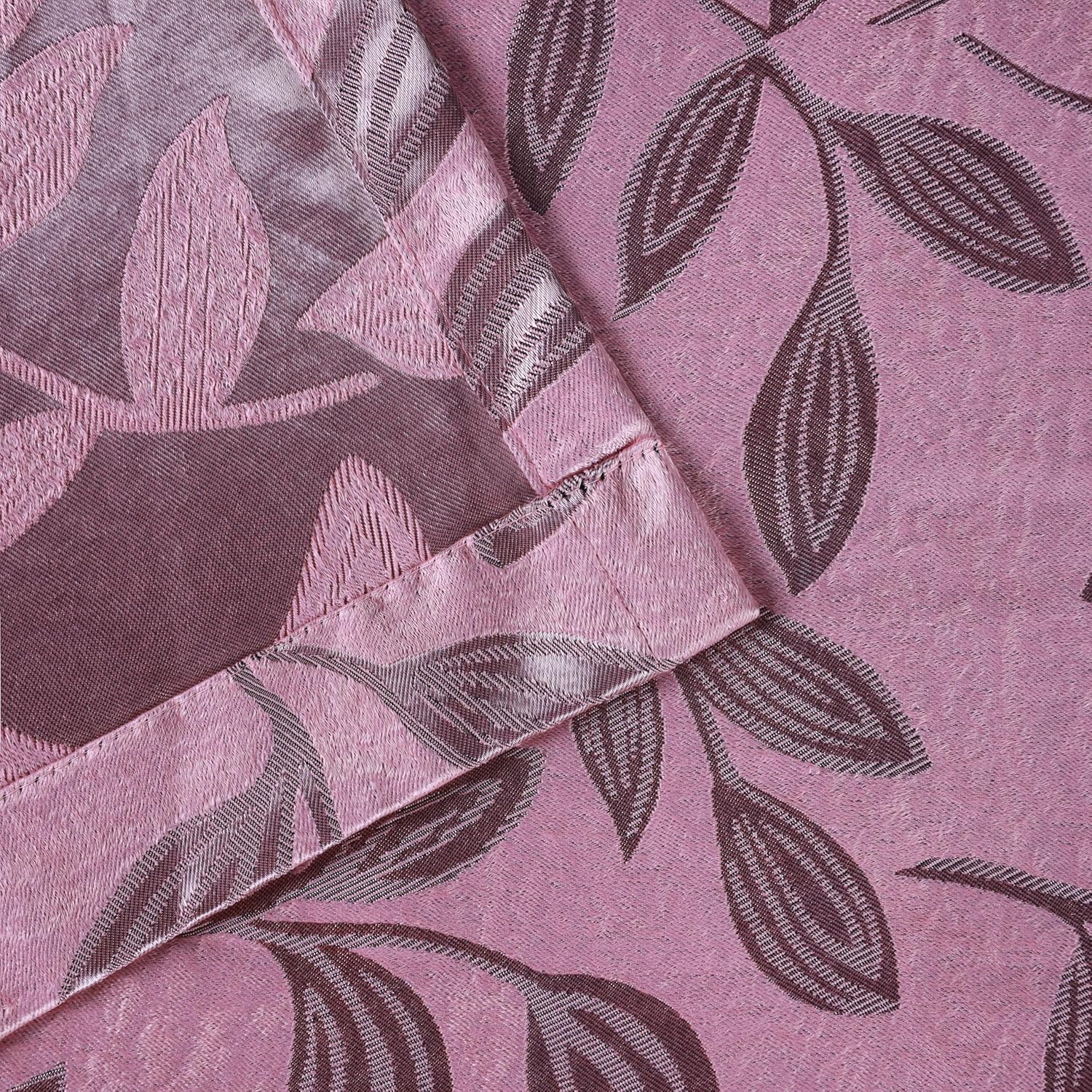 Superior Blackout Curtains, Room Darkening, Bedroom, Drapes, Kitchen, Living Room Window Accents, Sun Blocking, Thermal, 2 Pack, Leaves Blackout Curtains, Set of 2, 36" x 72", Blush