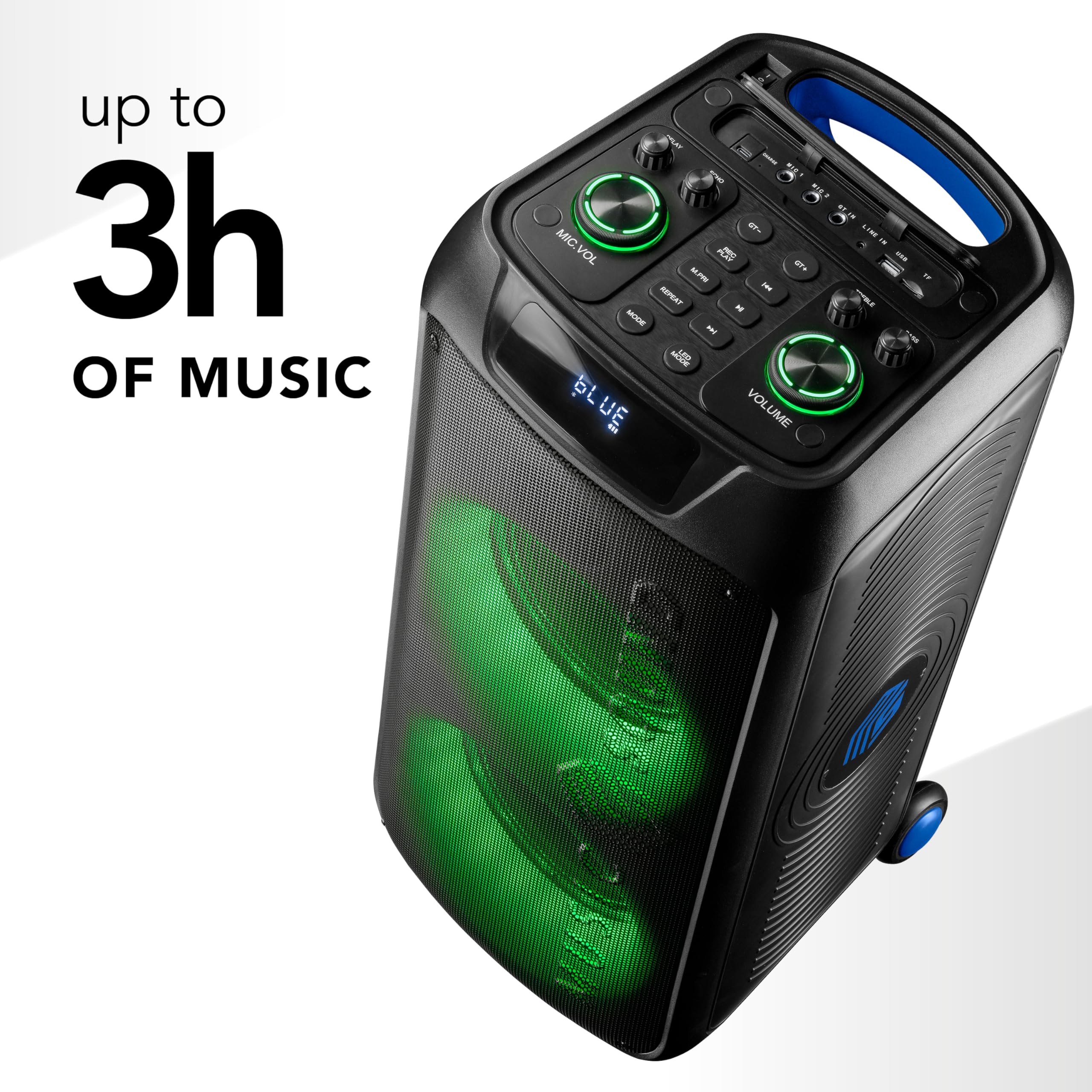 Music Sound SOUND BOX, Speaker Bluetooth Portatile, 110W, Luci RGB Sync, True Wireless, Maniglia e Ruote, 3 Ore di Autonomia, Audio Potente per Party Outdoor