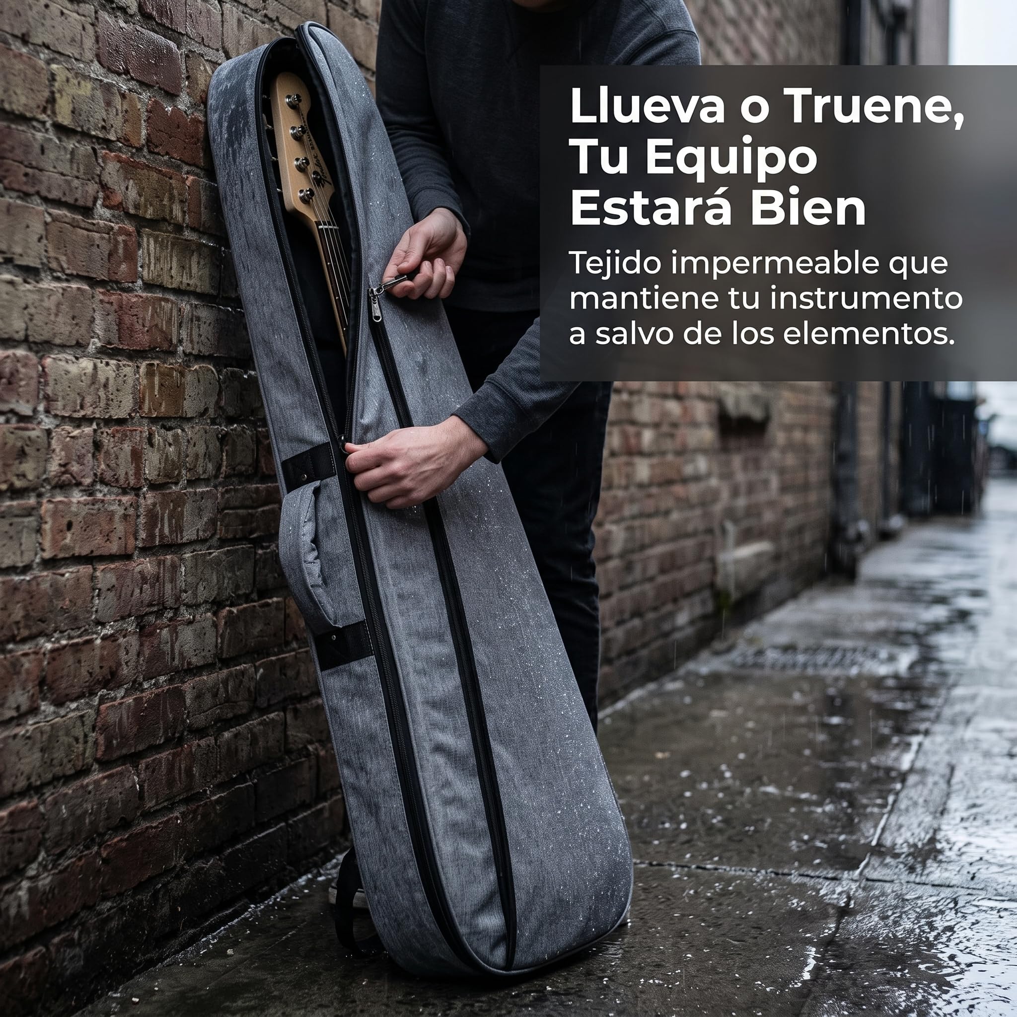 Homyl Funda para Guitarra Eléctrica o Bajo Eléctrico, Acolchada 30mm, Impermeable, Tipo Mochila, Gris, Funda para Guitarra eléctrica 30MM Engrosada, Gris