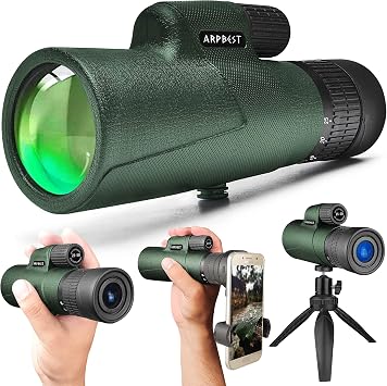 25X50 Monocular Telescope High Power with Smartphone Holder & Tripod - FMC Lens & BAK4 Prism - High Definition Monocular for Adults with Zoom Focus for Wildlife Bird Watching Hiking Camping