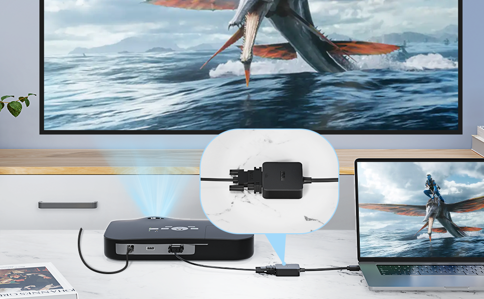 ICZI Adaptateur HDI vers VGA 1080P Convertisseur HDI âle à VGA