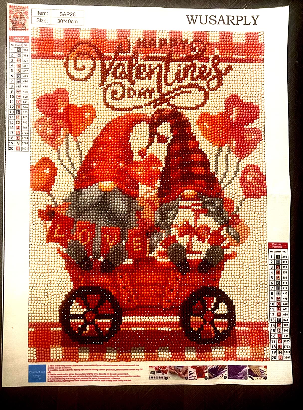 WUSARPLY Valentine's Day Diamond Painting Kits for Adults, Gnomes Truck Diamond Art