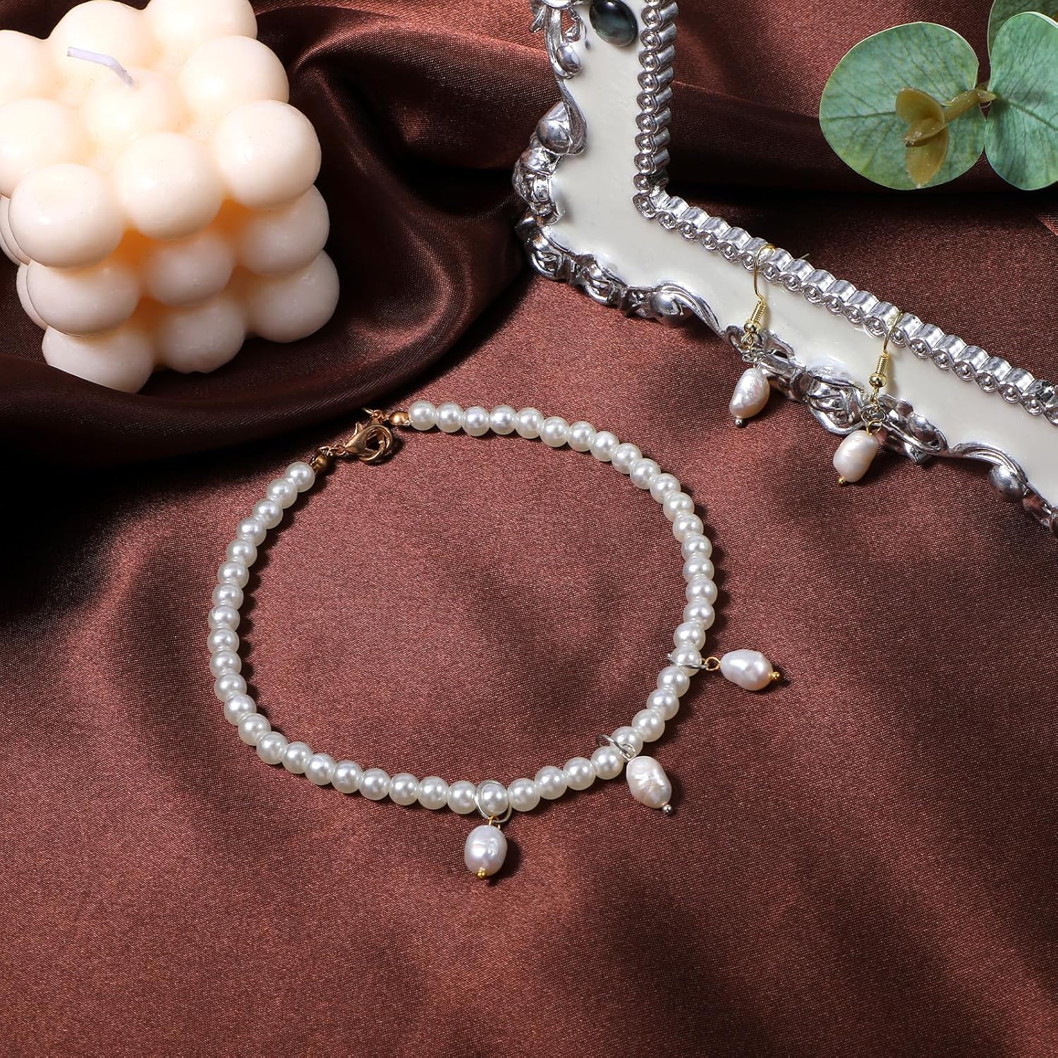 10 Pieces Pearl Pendant Charms Smaller Pearl Charm with Metal Loops White Pearls Pendant Dangle Charms for DIY Jewelry Crafts Making Earrings Bracelets Necklaces - Image 7