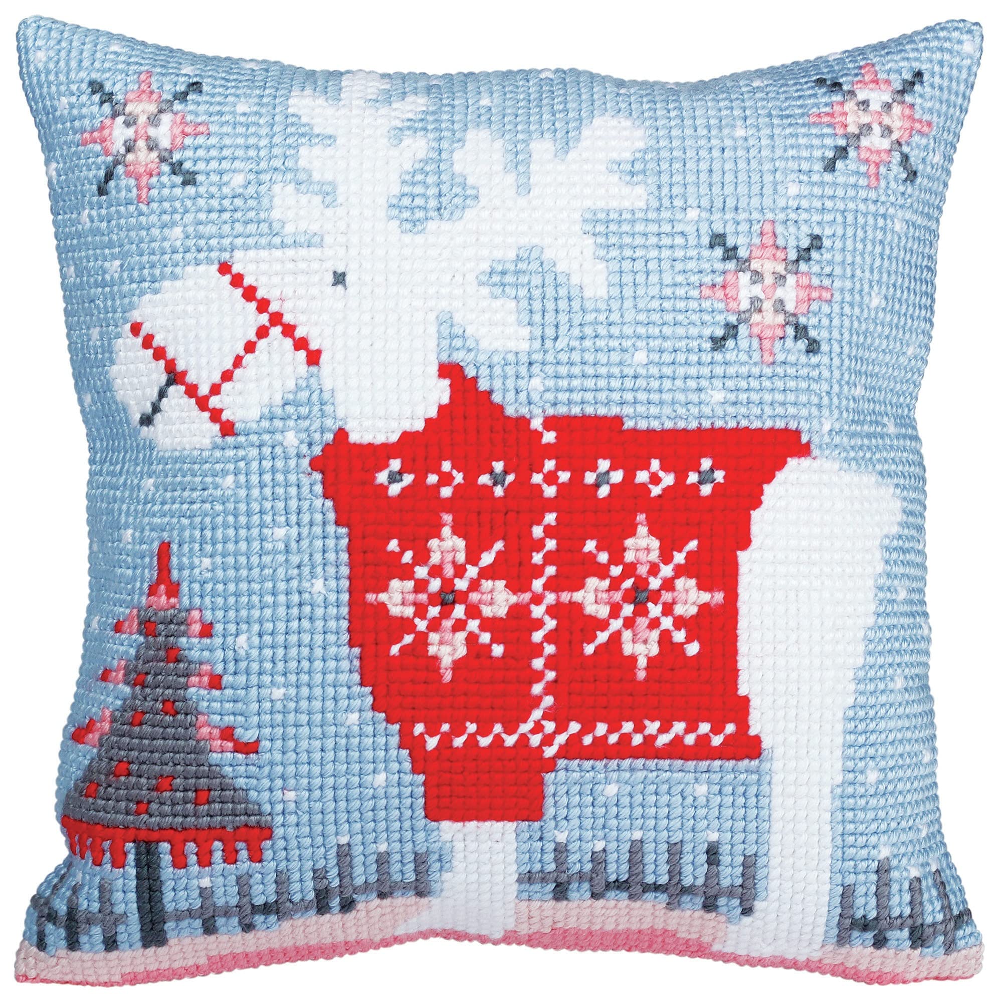 CdA stamped cross stitch kit cushion ""Christmas deer "" 5356, 40x40cm, DIY