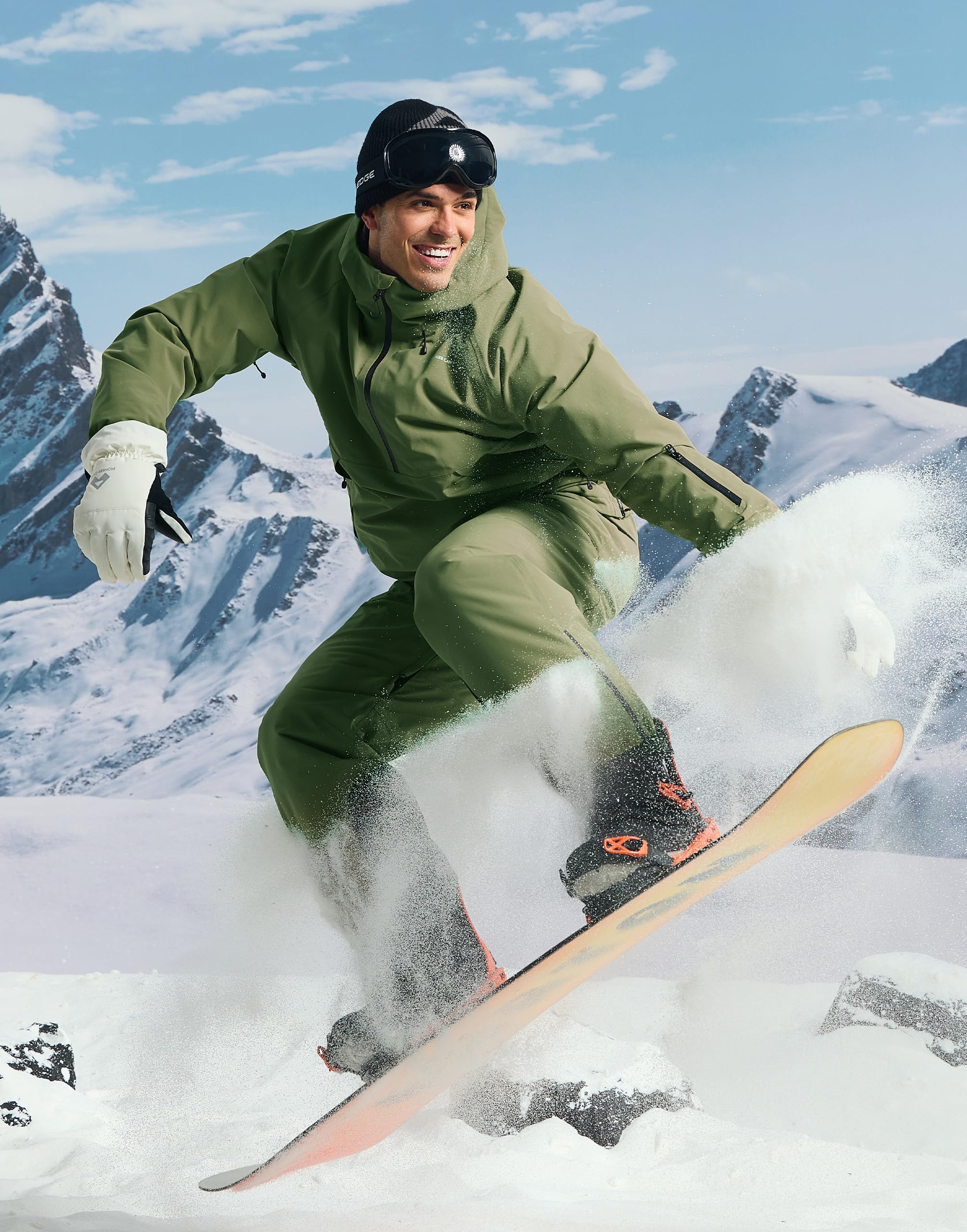 Pioneer Camp Męska półprzednia kurtka narciarska o wodoodporności 10000 mm słupa wody – wodoszczelna i oddychająca (7000 g) kurtka narciarska i snowboardowa ze zdejmowaną spódnicą śnieżną, regulowany