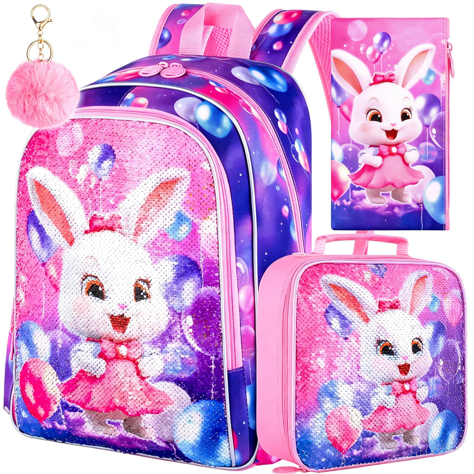 3 mochilas para niñas y niños, 16.5 pulgadas para la escuela primaria, mochilas ligeras con lonchera