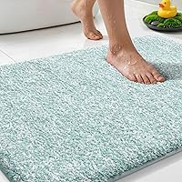 Vista 25 de Yimobra Alfombra de baño larga antideslizante, lavable, suave y absorbente, alfombra de baño de microfibra de doble tono con respaldo de goma