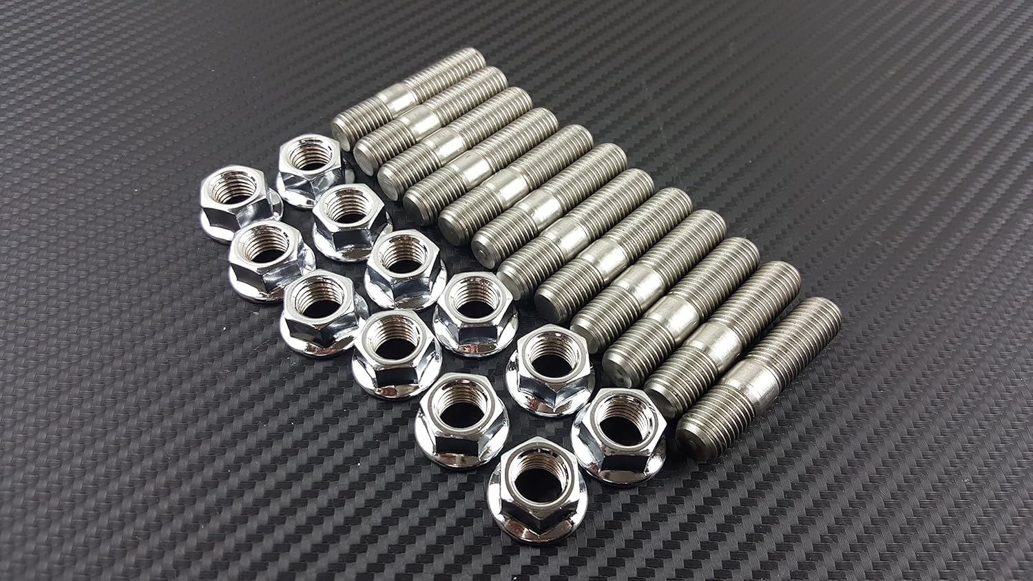 P2M STAINLESS EXHAUST MANIFOLD STUD NUT SET M10X1.25 6 CYLINDER SET P2-SUS002DHSN6CYL-GD
