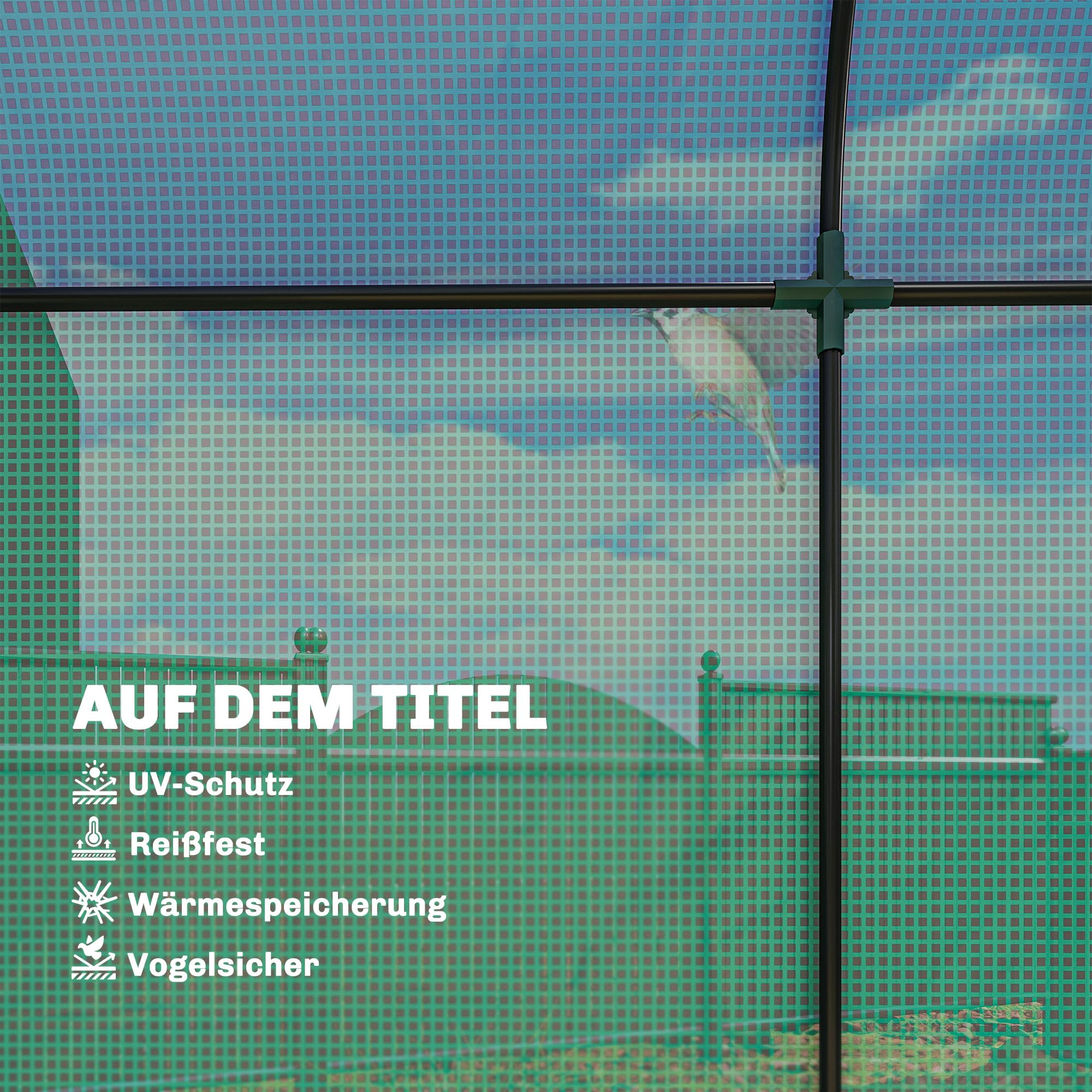Outsunny Szklarnia foliowa na pomidory, z rolowaną bramą, okno z siatki, dach łukowy, 170 x 68 x 200 cm, stabilna szklarnia z folią PE, hak ziemny, szklarnia do ogrodu, na balkon, taras, zielona
