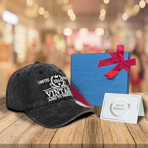 Miniatura 6 de Regalos de cumpleaños número 80 para hombres y mujeres, 1944 para mujeres de 80 años, sombrero vintage, padres Turing 80