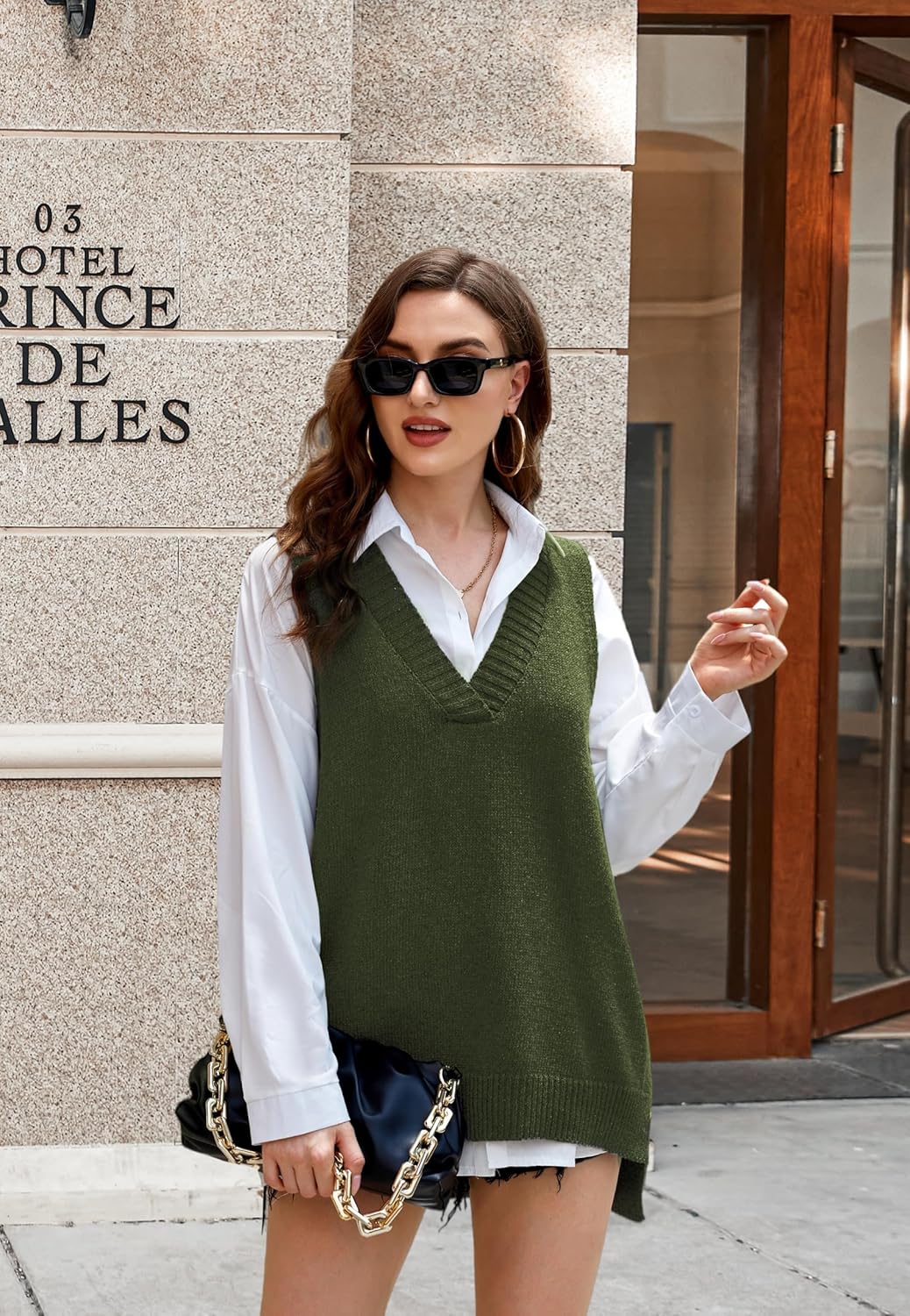 Zeagoo Sweater Vest Women Sleeveless V Neck Oversized Pullover Knitted Tops 2026 Fall Outfits - Image 5