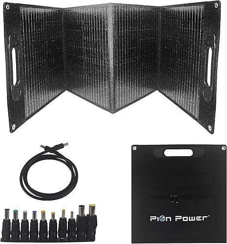 Panel solar portátil de 100 W para estación de energía P302, salida de 20 V CC, cargador de panel solar plegable con USB-A USB-C DC 5521 para