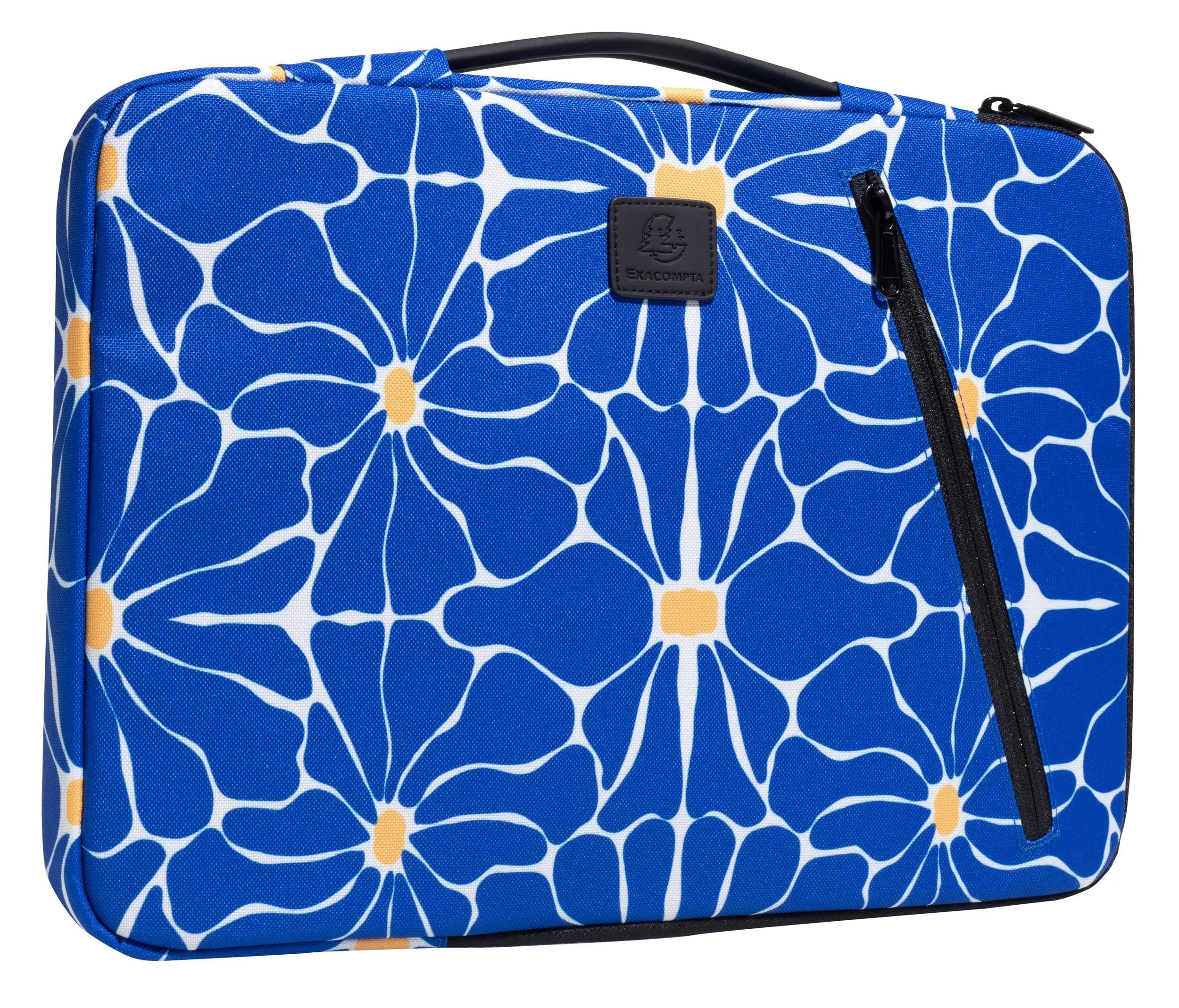 Housse Exacompta Flower Housse Ordinateur Exacompta 13-14 - Tissu Recyclé - Flower - Poignée Rétractable - Poche Avant - 35x25cm Housse 13-14 Pouces