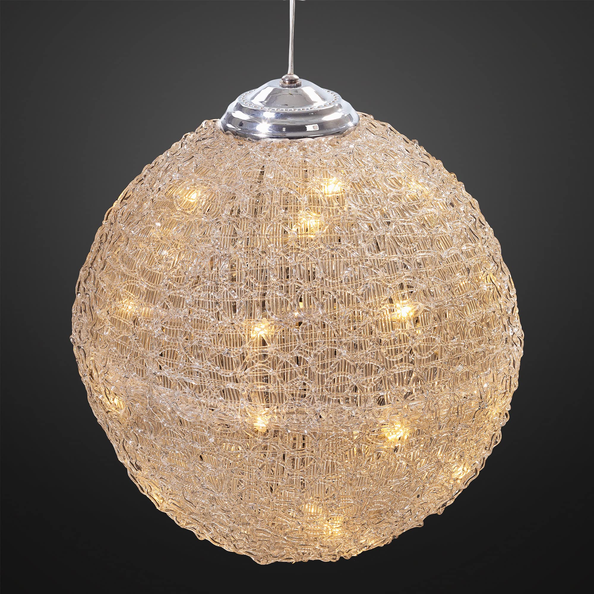 hellum LED Deko-Acrylkugel Ø 30 cm 40 LEDs warmweiß Outdoor Zuleitung 5 m transparent Außen-Transformator <59 Lumen 878400