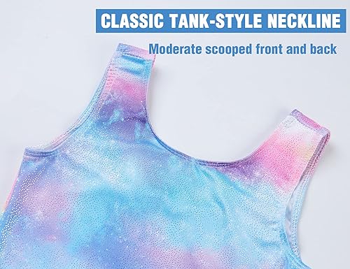 Miniatura 3 de TENVDA Gymnastics Leotards for Girls 2-12 Years Old Sparkly Multicolor Kids Tumbling Biketards Unitard