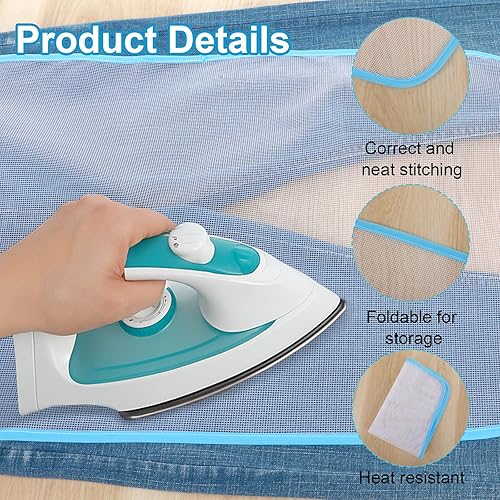 Miniatura 4 de Paquete de 4 paños de planchar para proteger la ropa, paño de prensado para planchar, alfombrilla aislante protectora para ahorrar quemaduras,