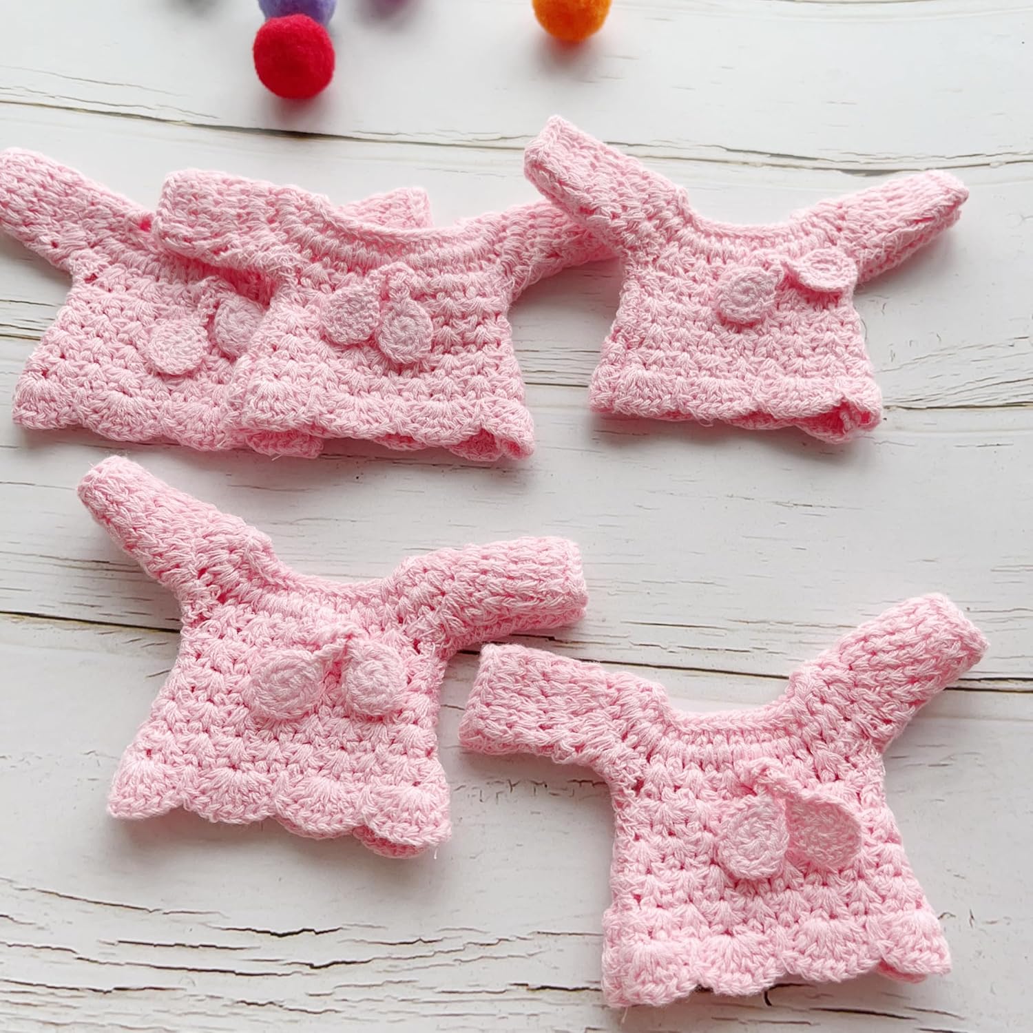Phocaea Handmade Miniature Crochet Sweaters Party Favors, Baby Shower, Baptism, Gender Reveal Decorations, Pack of 10 (Pink) image 5