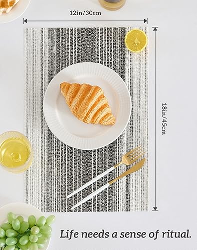 Miniatura 115 de Leetaltree - Manteles individuales, resistentes al calor, antideslizantes, para mesa de comedor, lavables, duraderos, tejido de PVC