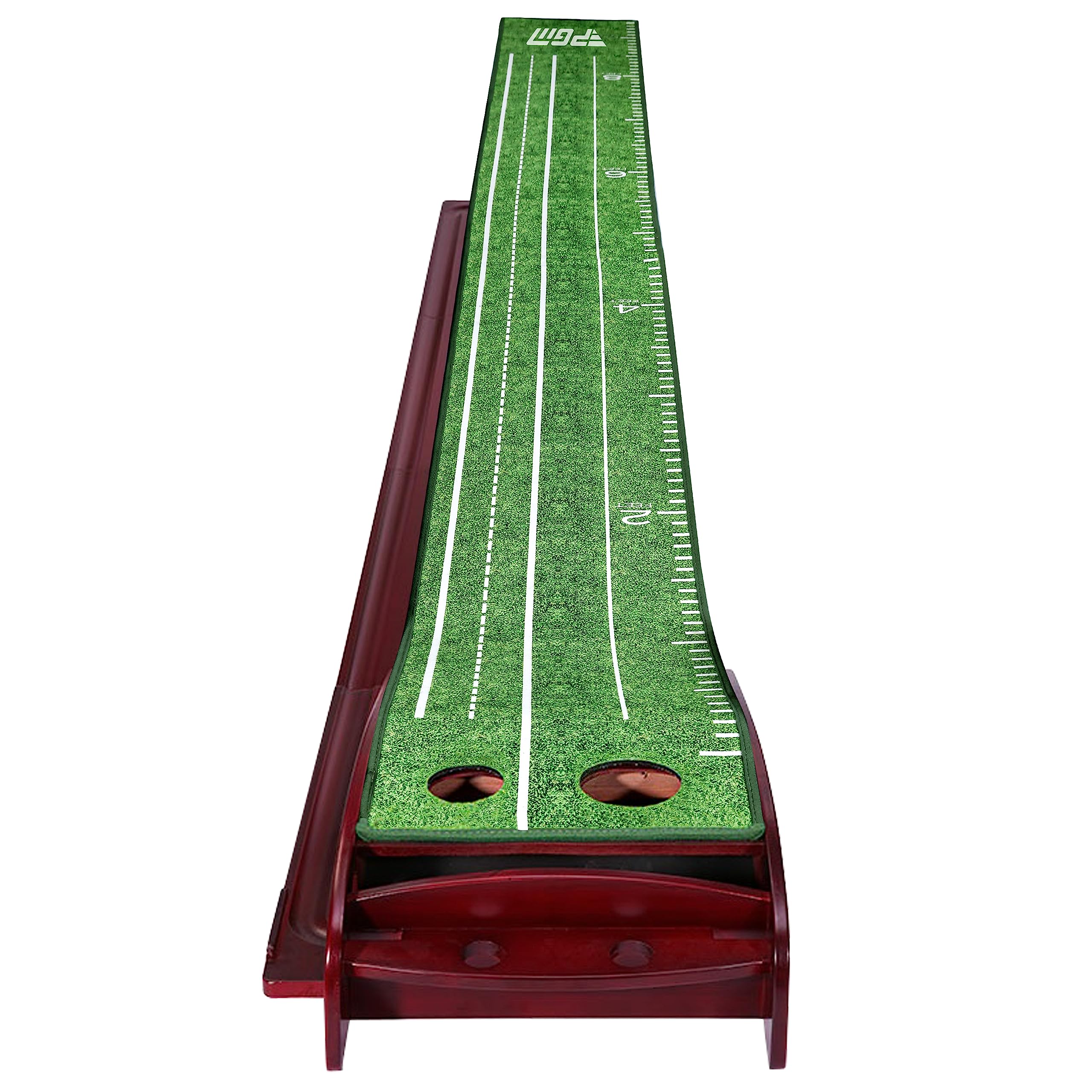 PGM Perfect Practice Putting Mat Indoor Golf Putting Green with 1/2 Hole Training, Auto Ball