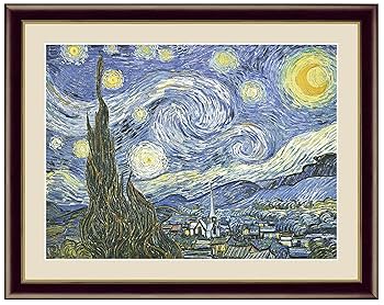 特別価格❗️ゴッホ風背景シリーズ　手作り額付き作品「新星ニャンコ」 特別価格❗️ゴッホ風背景シリーズ 手作り額付き作品「新星ニ