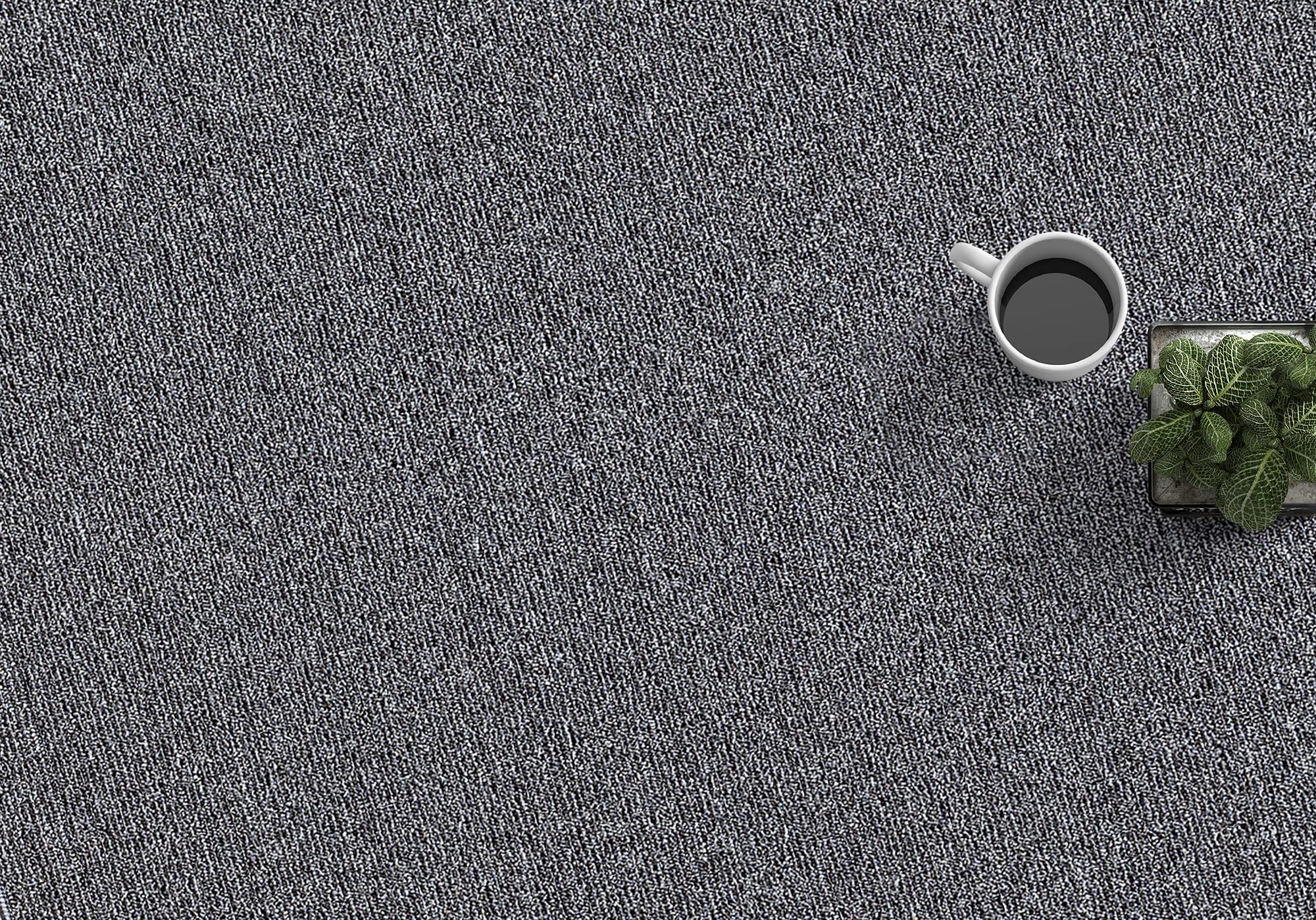the carpet Natal Moderner einfarbiger Teppich Wohnzimmer, für die Küche geeignet, Tufting, robuster Kurzflor mit Filz-Rücken, weich & schmutzabweisend, Anthrazit, 200 x 290 cm