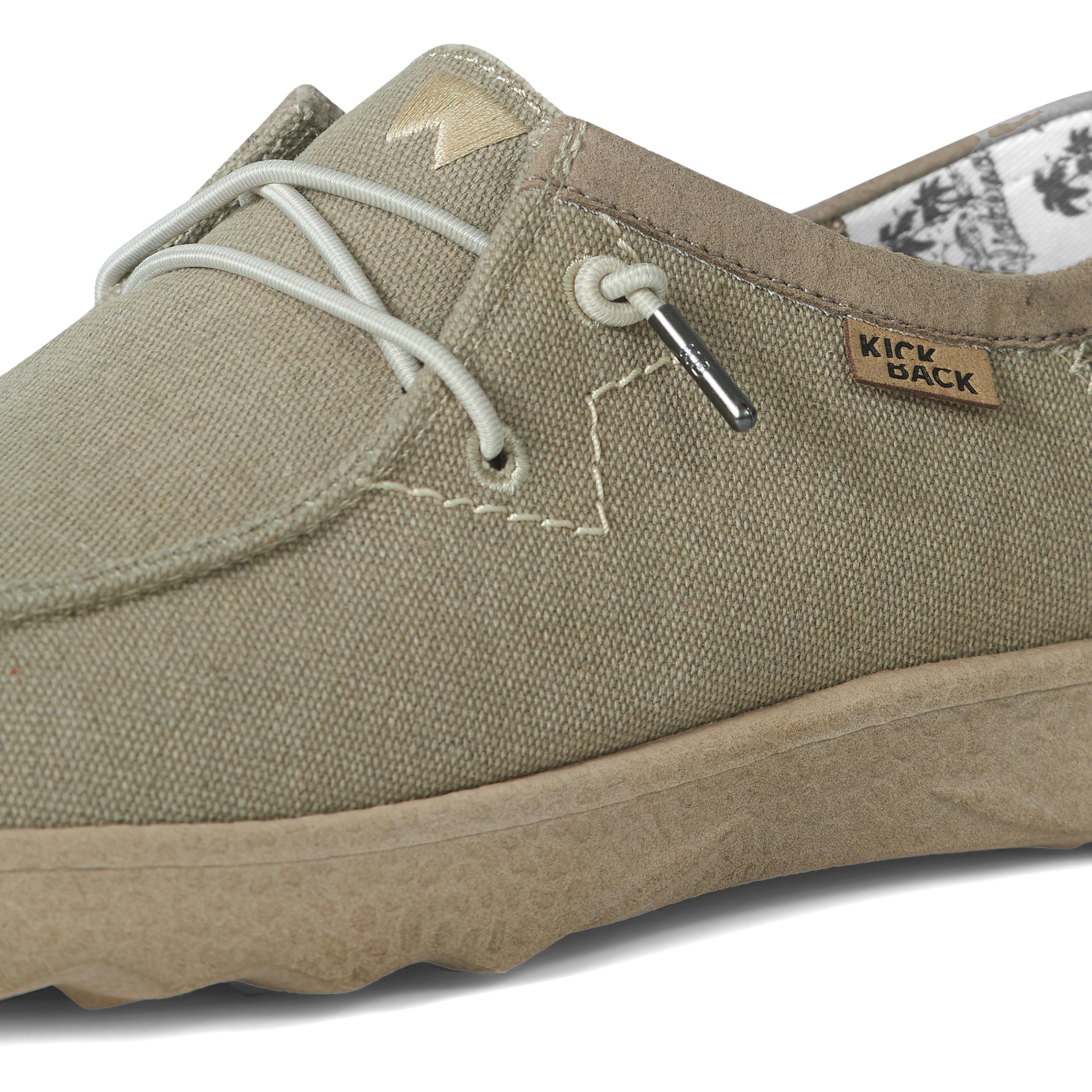 Kickback Lounger Zapatos de Verano para Hombre en Lona – Mocasines Slip‑On sin Cordones con Cordones Elásticos – Zapatillas Ligeras para Interior y Exterior con Suela Antideslizante
