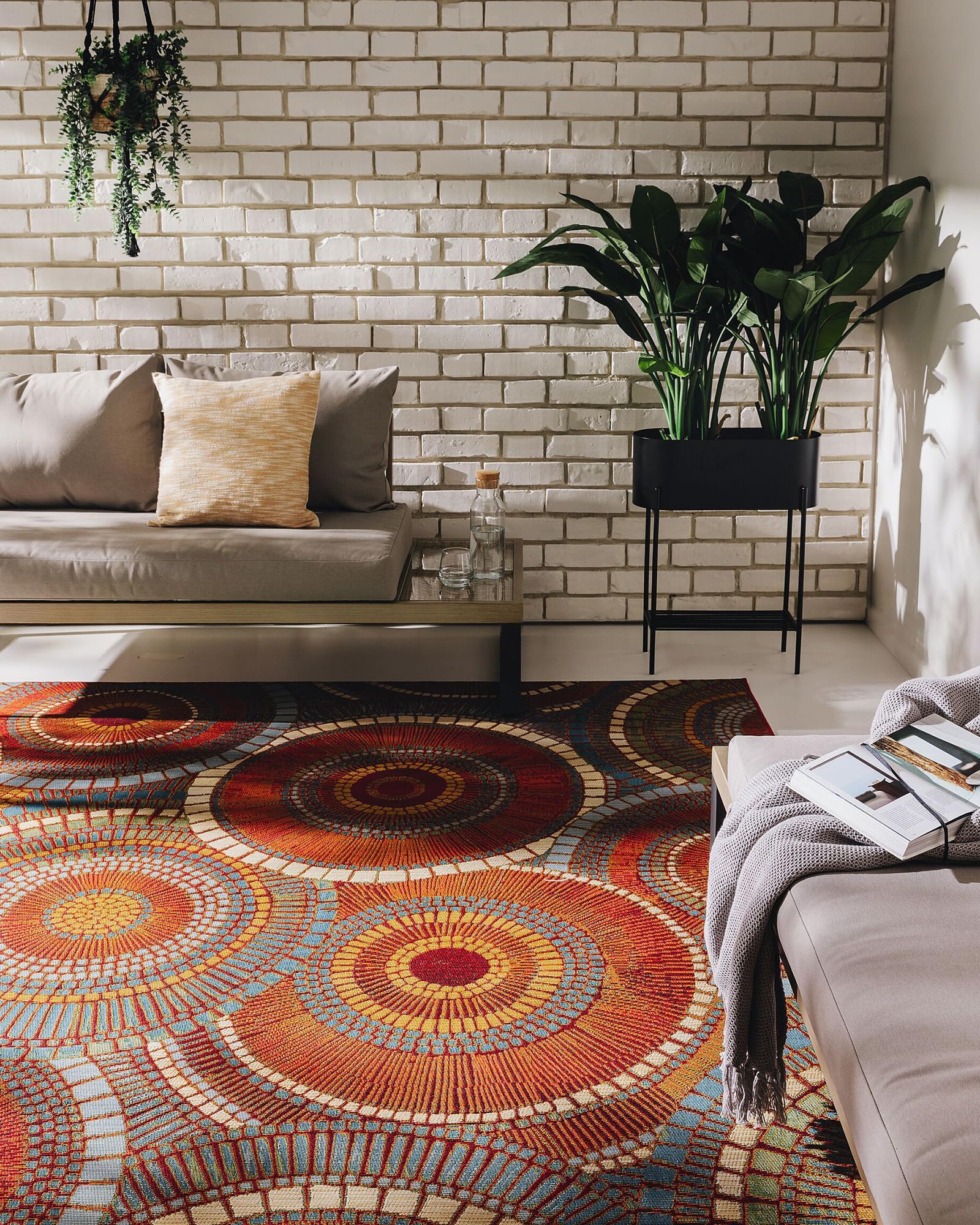 benuta Tapis d'Extérieur Artis Orange 120X180 Cm - Tapis Outdoor pour Balcon, Terrasse et Jardin