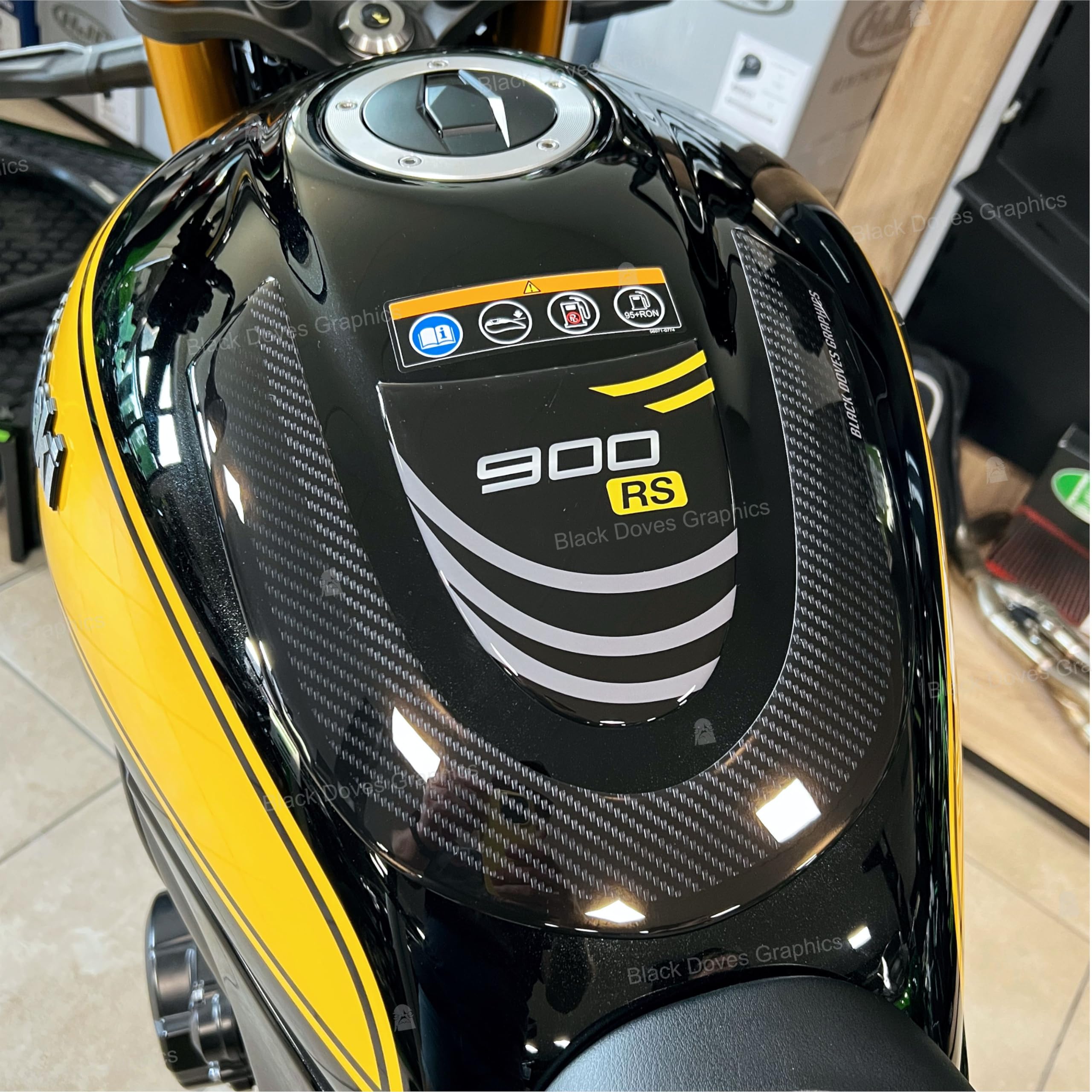 Autocollants résine 3D protecteurs Kawasaki Z900RS 2022 protection réservoir