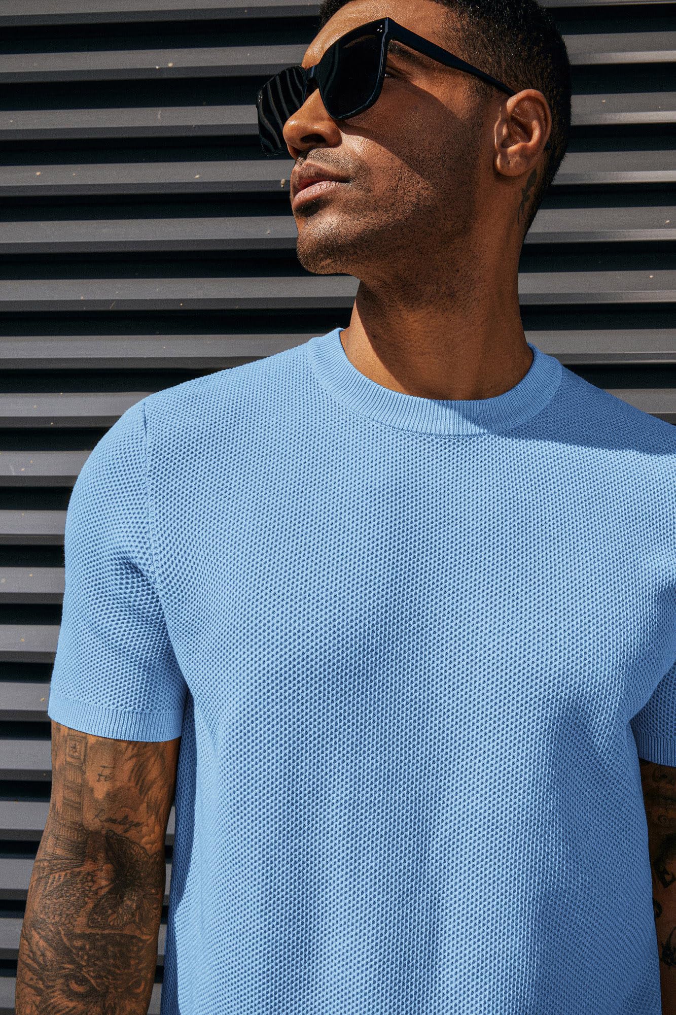 PJ PAUL JONES T-shirt da uomo Casual Maglia Manica Corta Girocollo A Nido D'ape Waffle Solido Maglia Pullover Tees