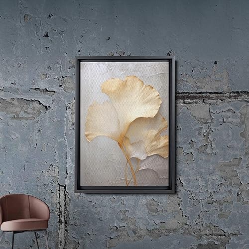 Miniatura 2 de Original Ginkgo biloba Print On Canvas, Modern Textured Gold Wall Art, Abstract Gold Leaves Print, Living room Wall Decor, Print On Canvas, Print