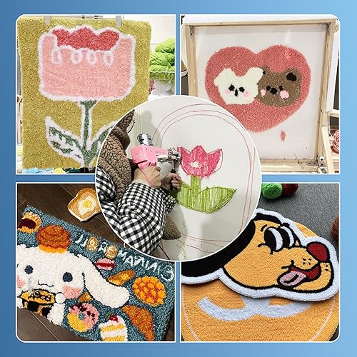 Miniatura 26 de Pistola de acolchonamiento con kit de recortadora de alfombras, pistola de alfombra con tijeras de acolchonamiento, 2 en 1 de corte de pistola