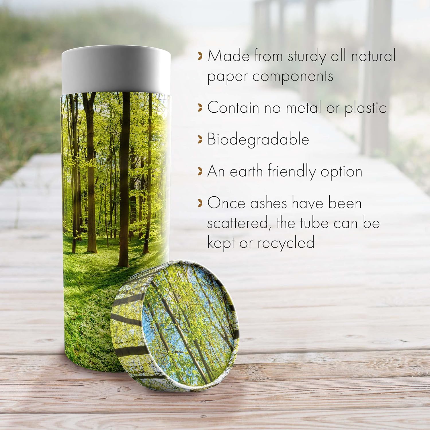 Emerald Forest Scattering Tubes for Human Ashes TSA Approved Scattering Urn and Eco-Friendly Biodegradable Urns for Human Ashes & Biodegradable Urn for Burial at Sea - Image 5