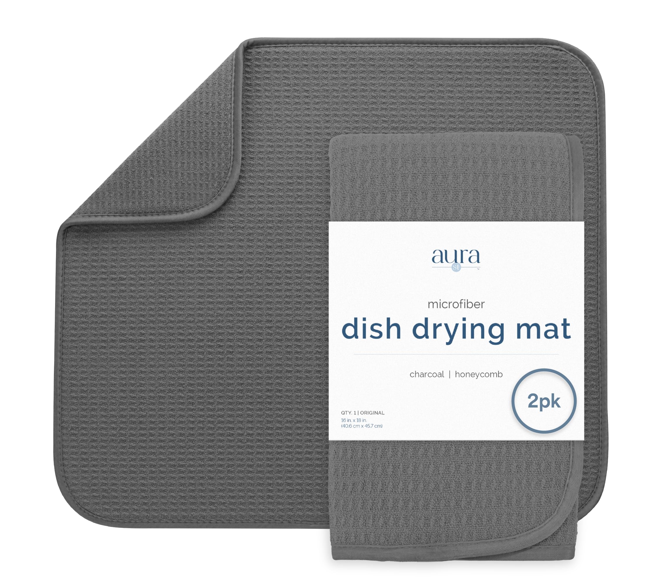 Tapis de séchage de vaisselle en microfibre gris charbon pour simplifier la vaisselle du soir