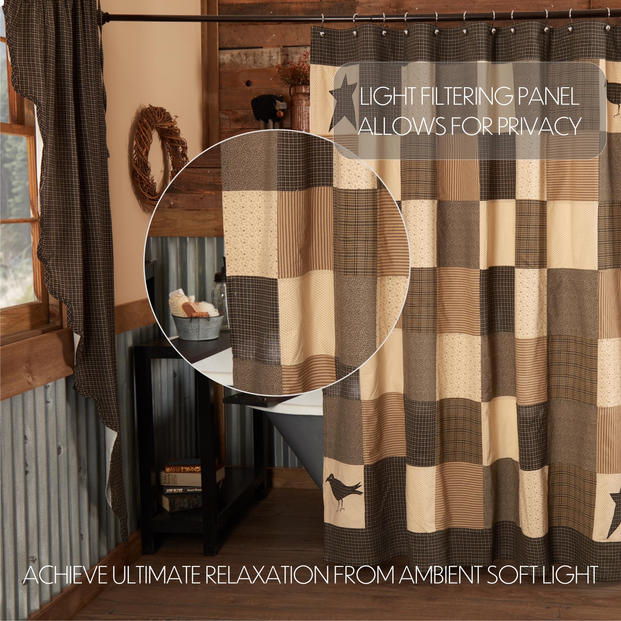 Marcas VHC 7188 hervidor de Agua Grove Cortina de Ducha 72 x 72